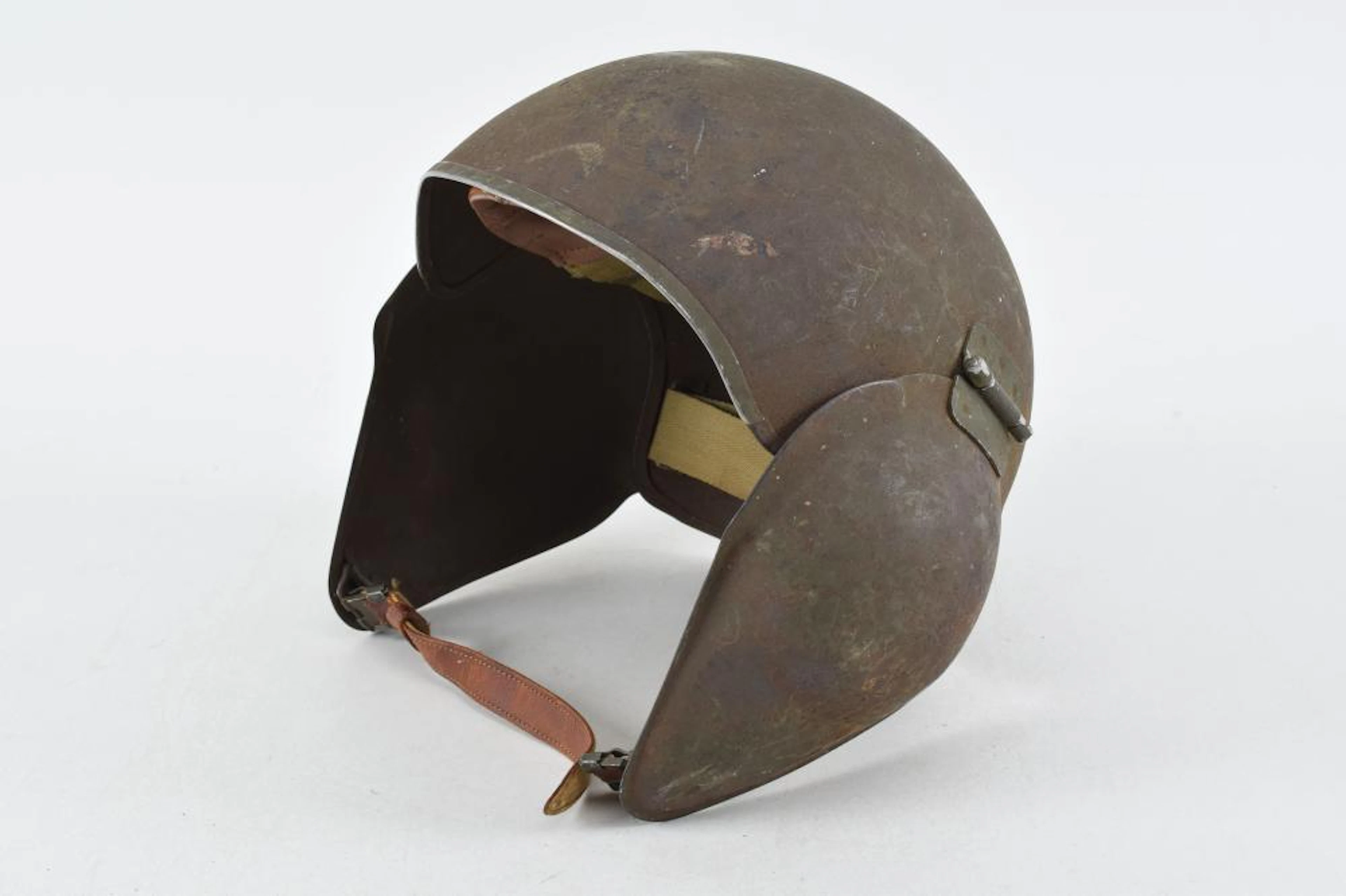 WWII US Army Bomber M5 Steel Anti Flak Helmet with hinged ear flaps
