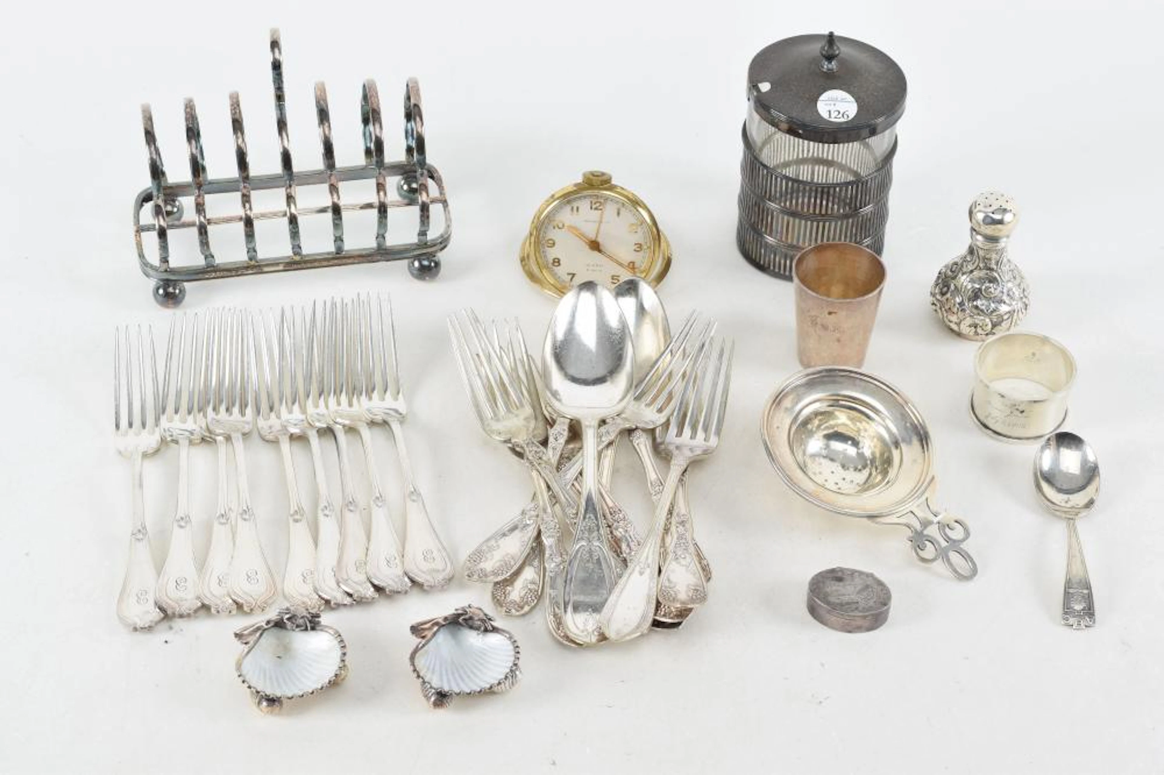 Assorted sterling silver and silver plated flatware and accessories