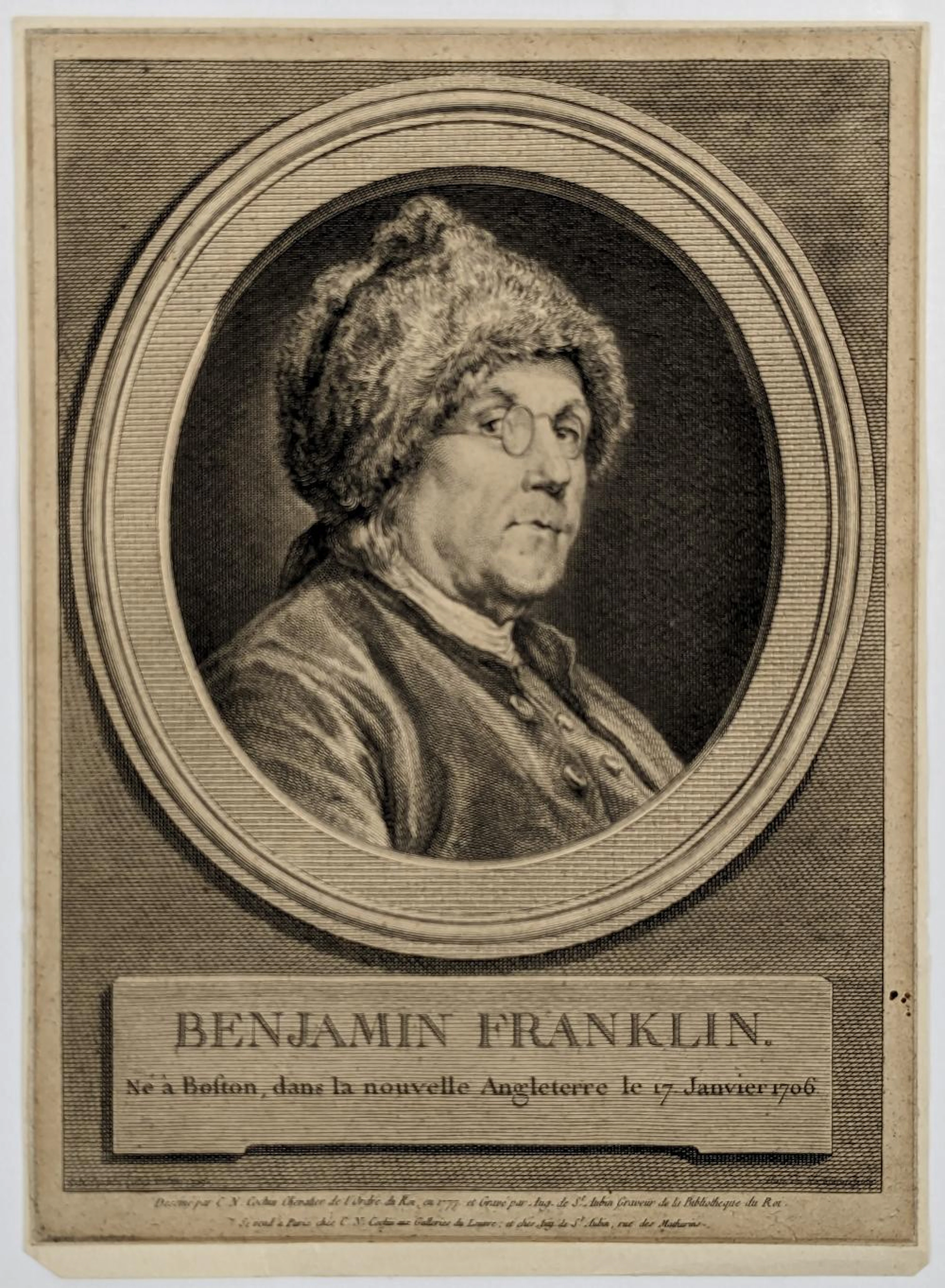 Engraving of Benjamin Franklin by C.N
