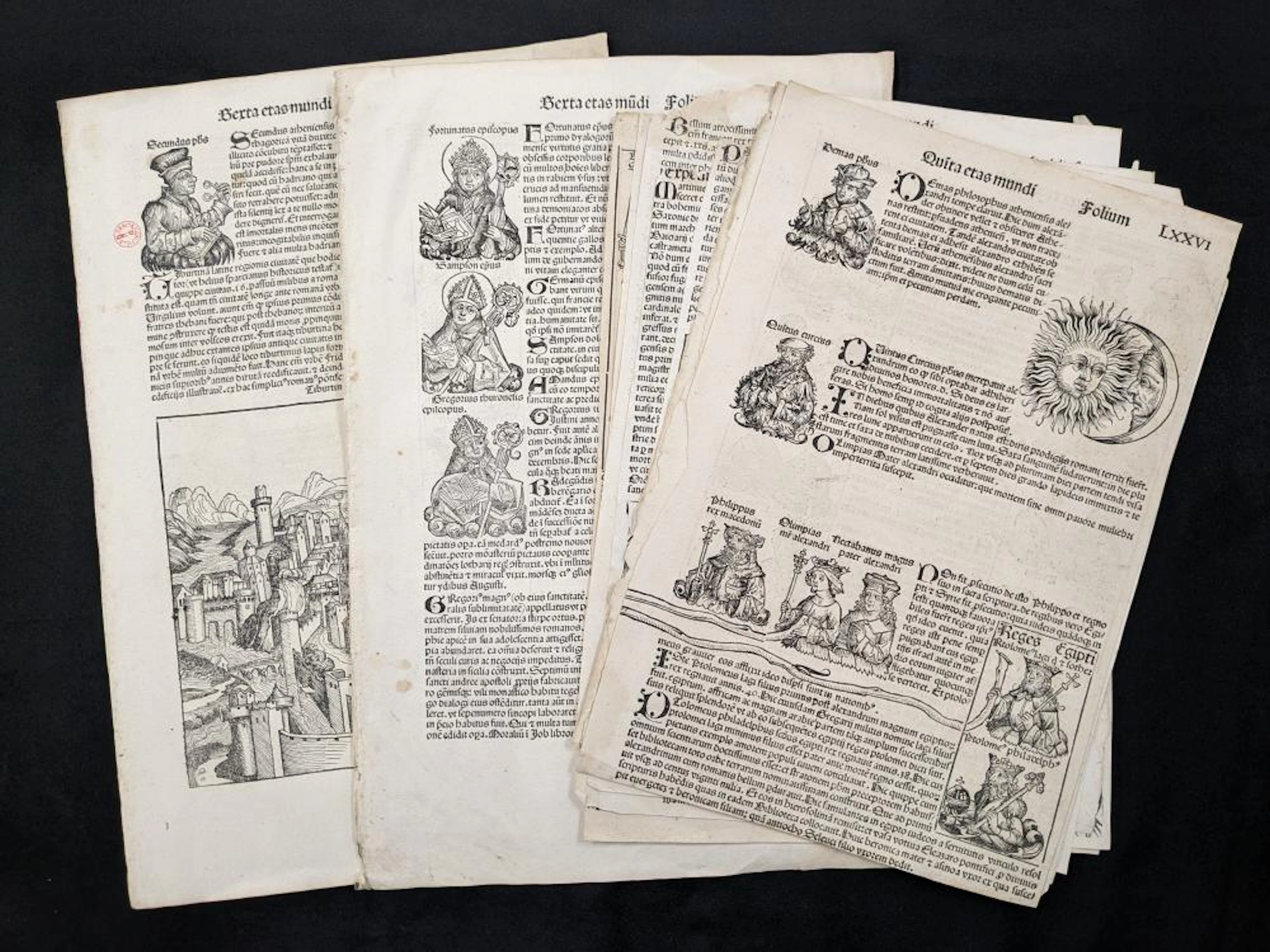 12 Nuremberg Chronicle pages