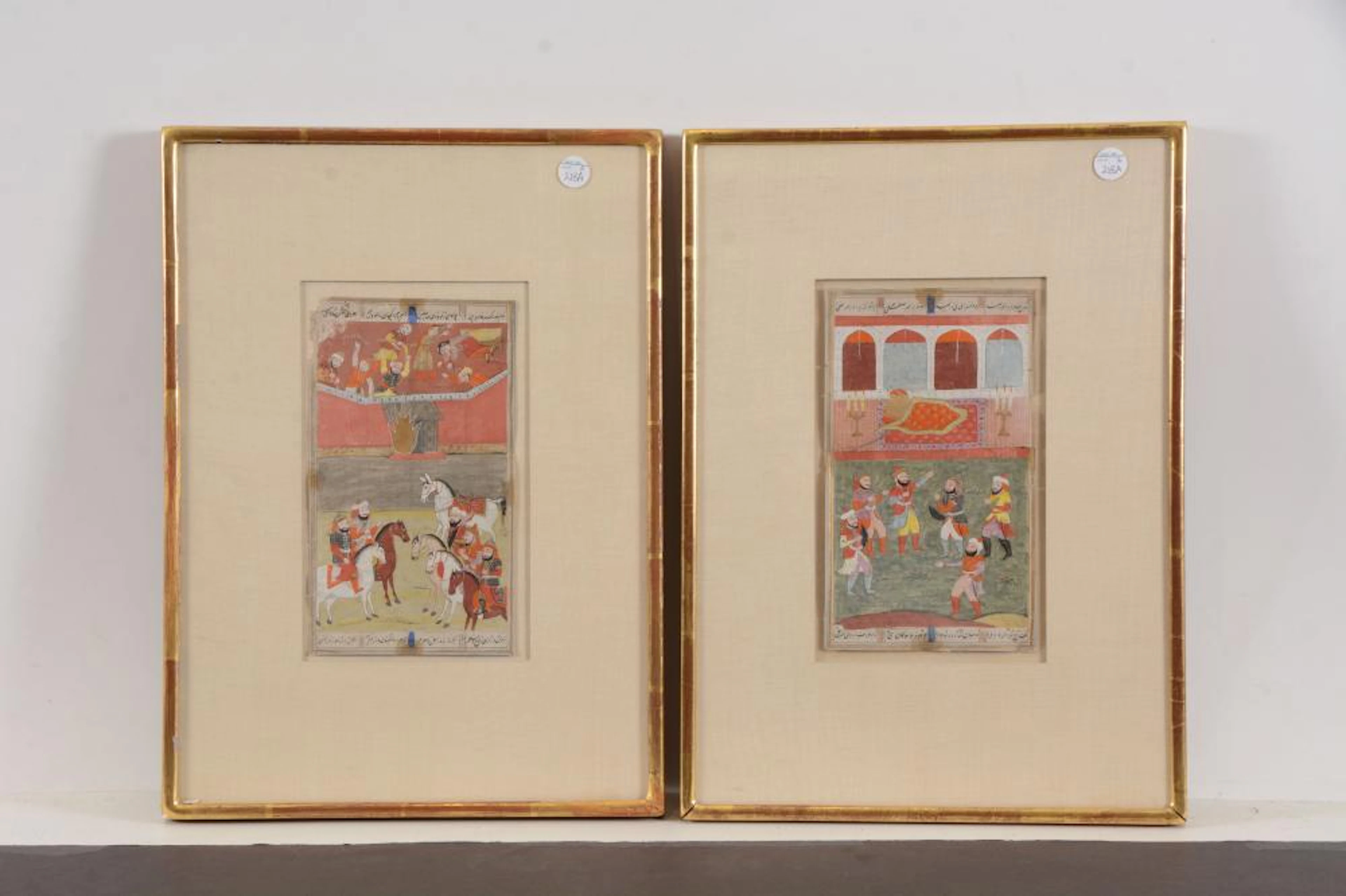 2 miniature paintings. Kashmir. 19th century.