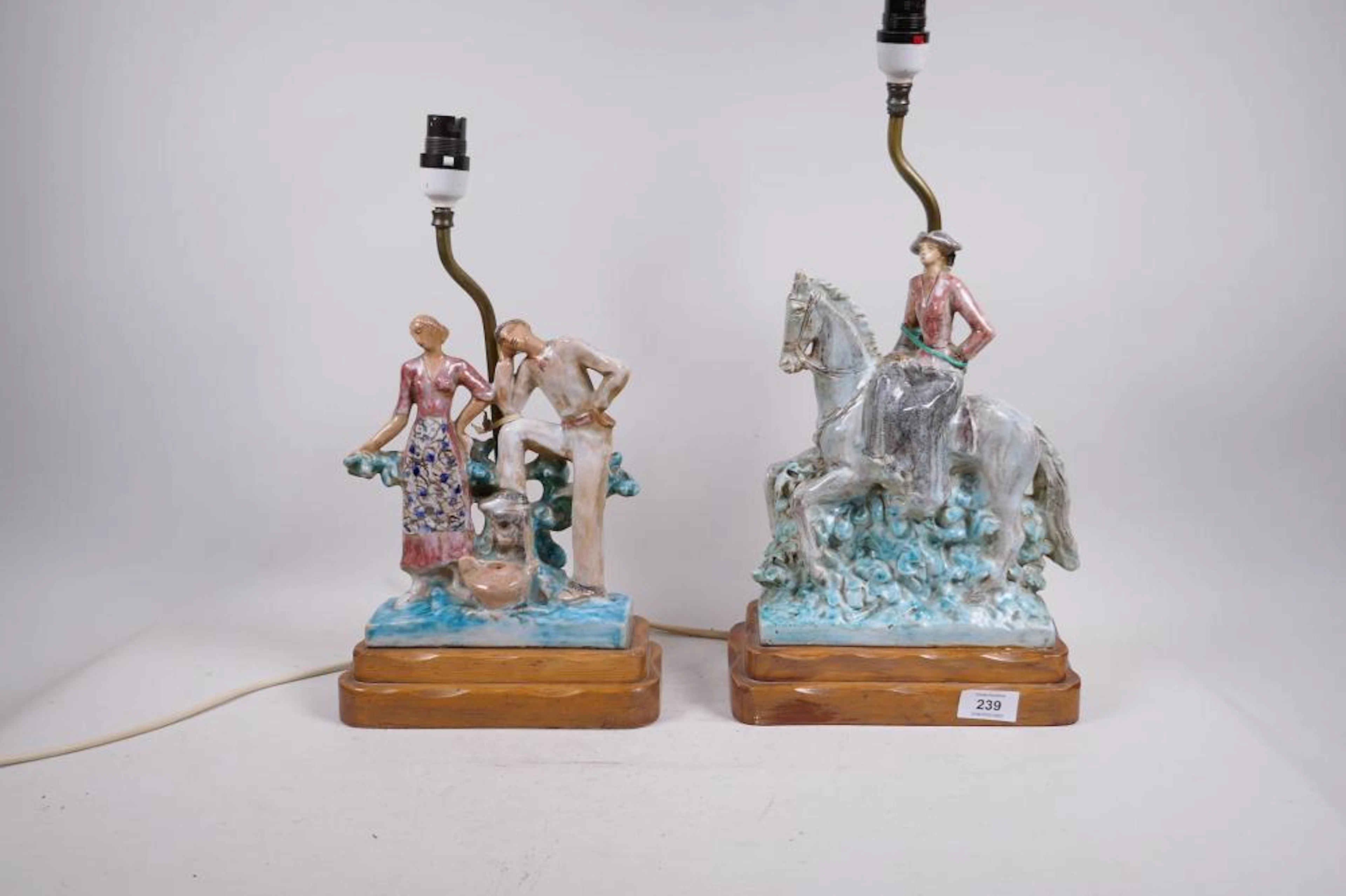 A vintage continental ceramic table lamp