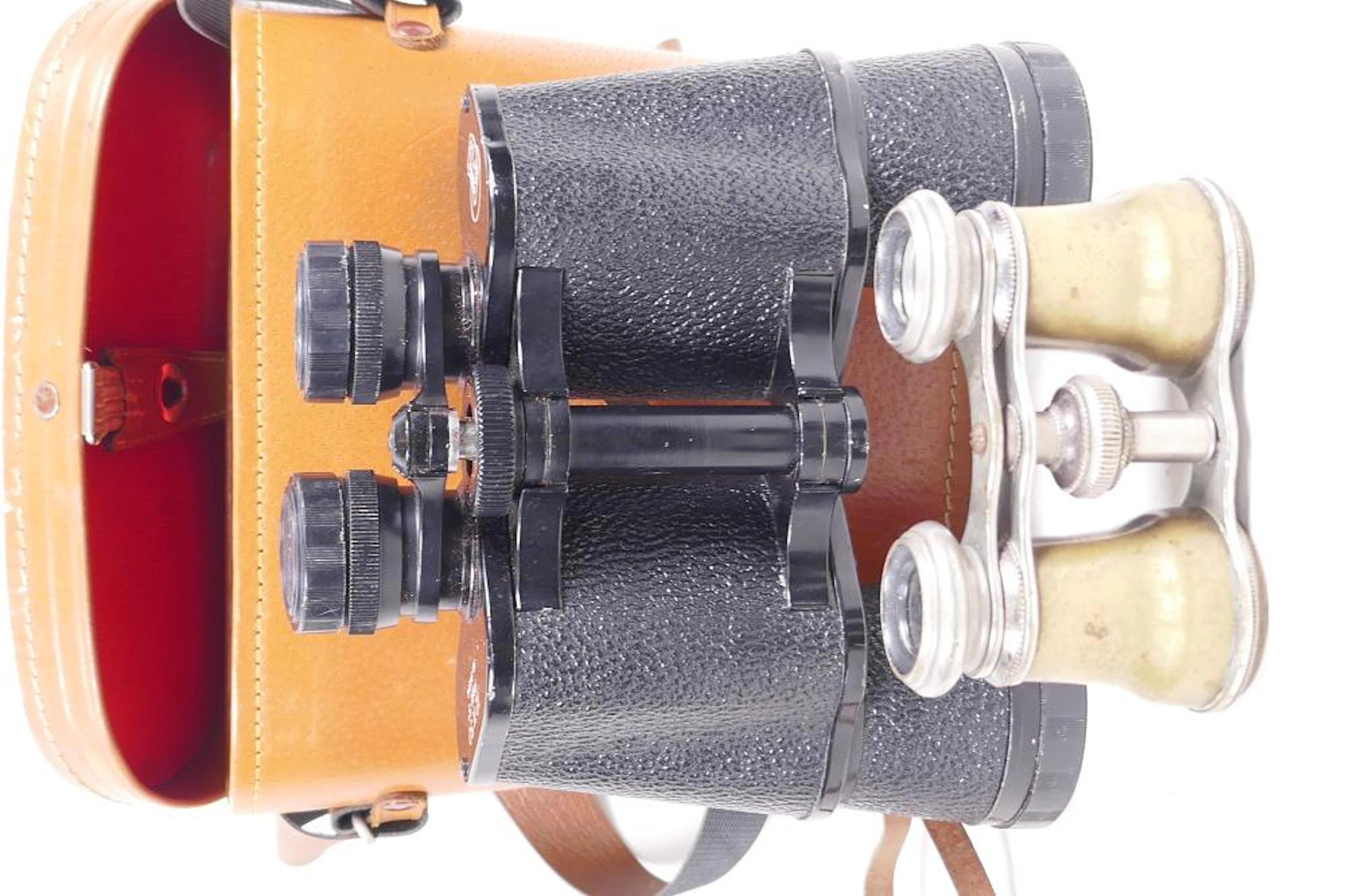 A cased pair of Atlas 12x50 field glasses