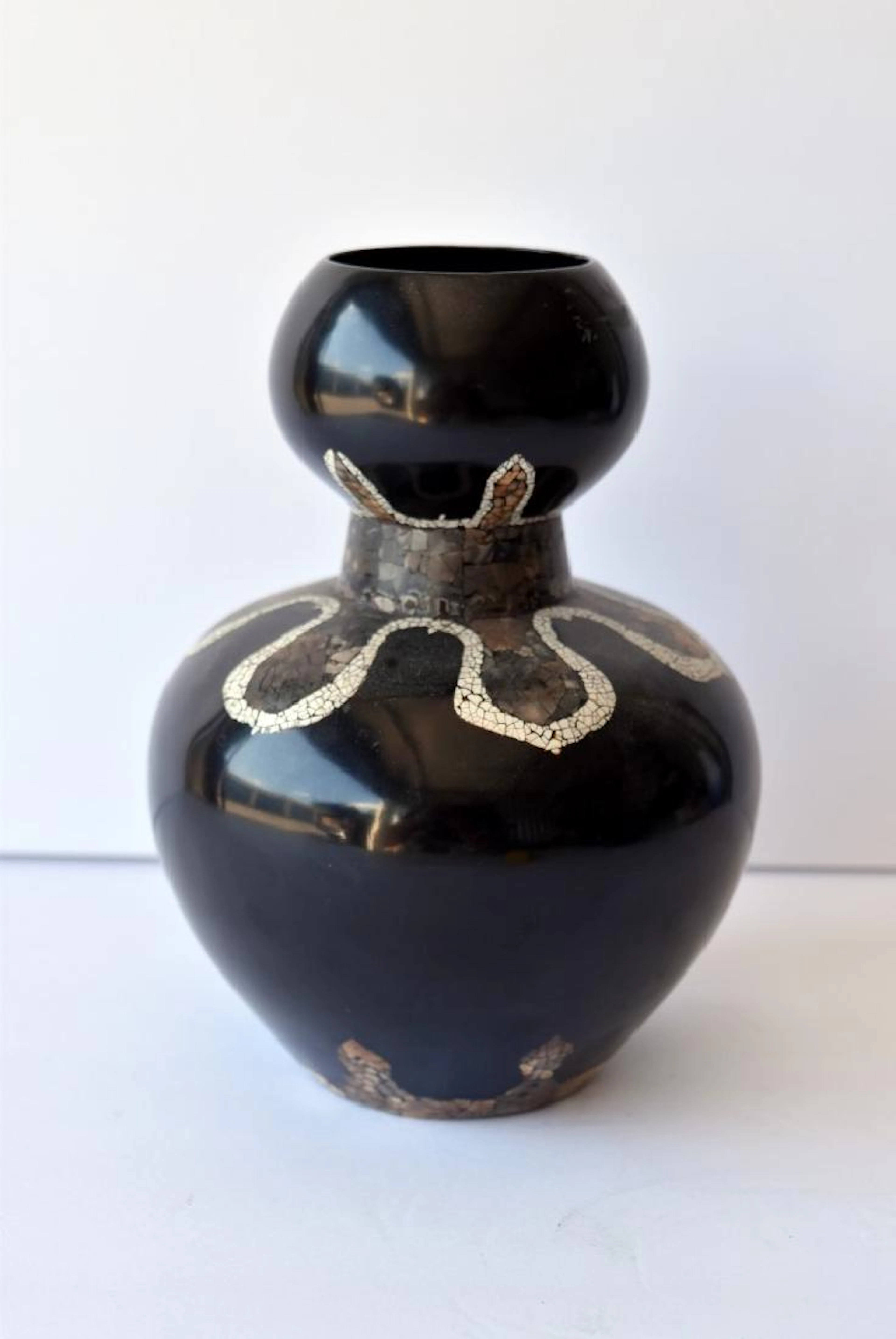 French Eggshell Lacquered Vase