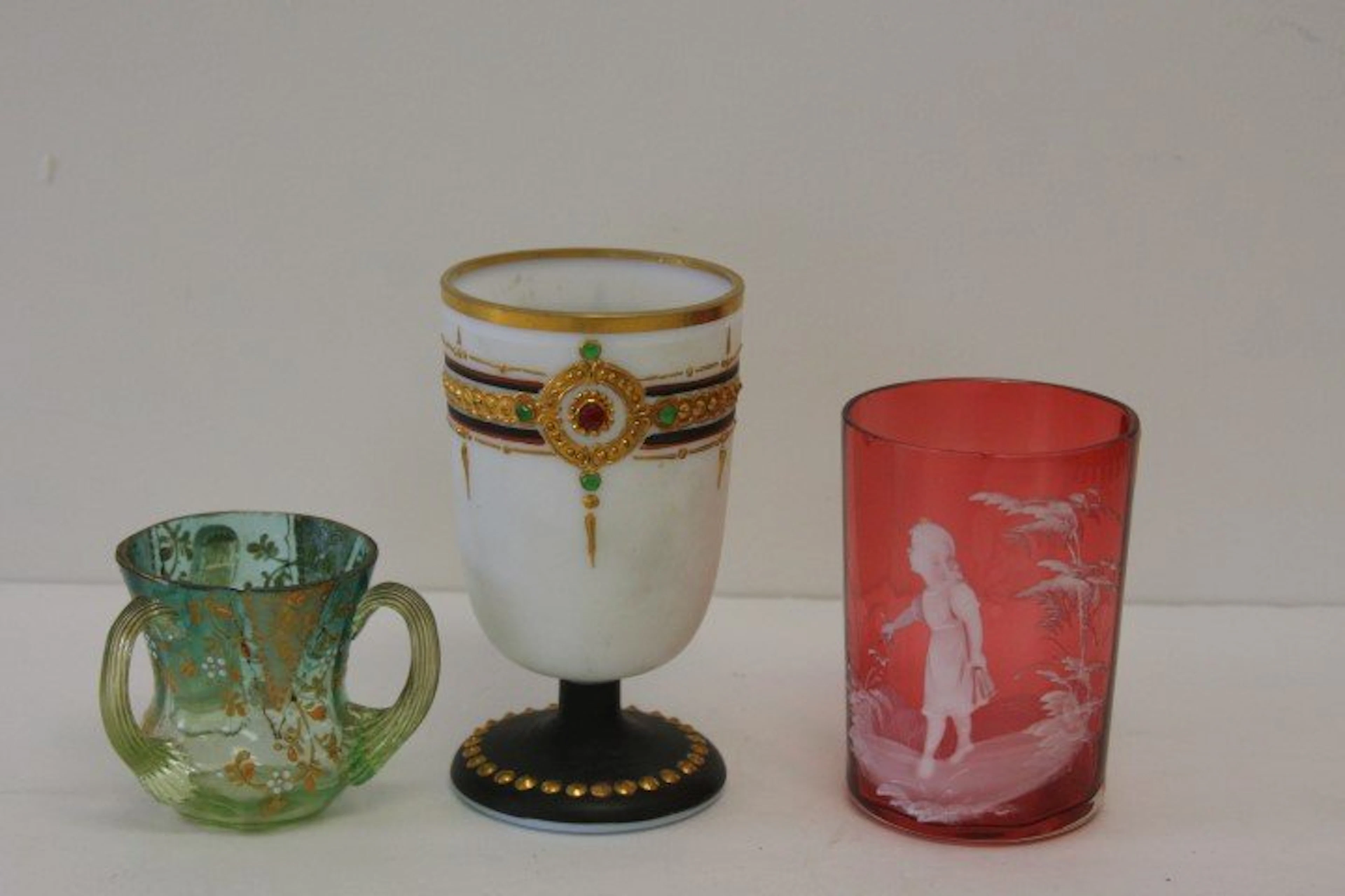 Three(3) Victorian Glass Items