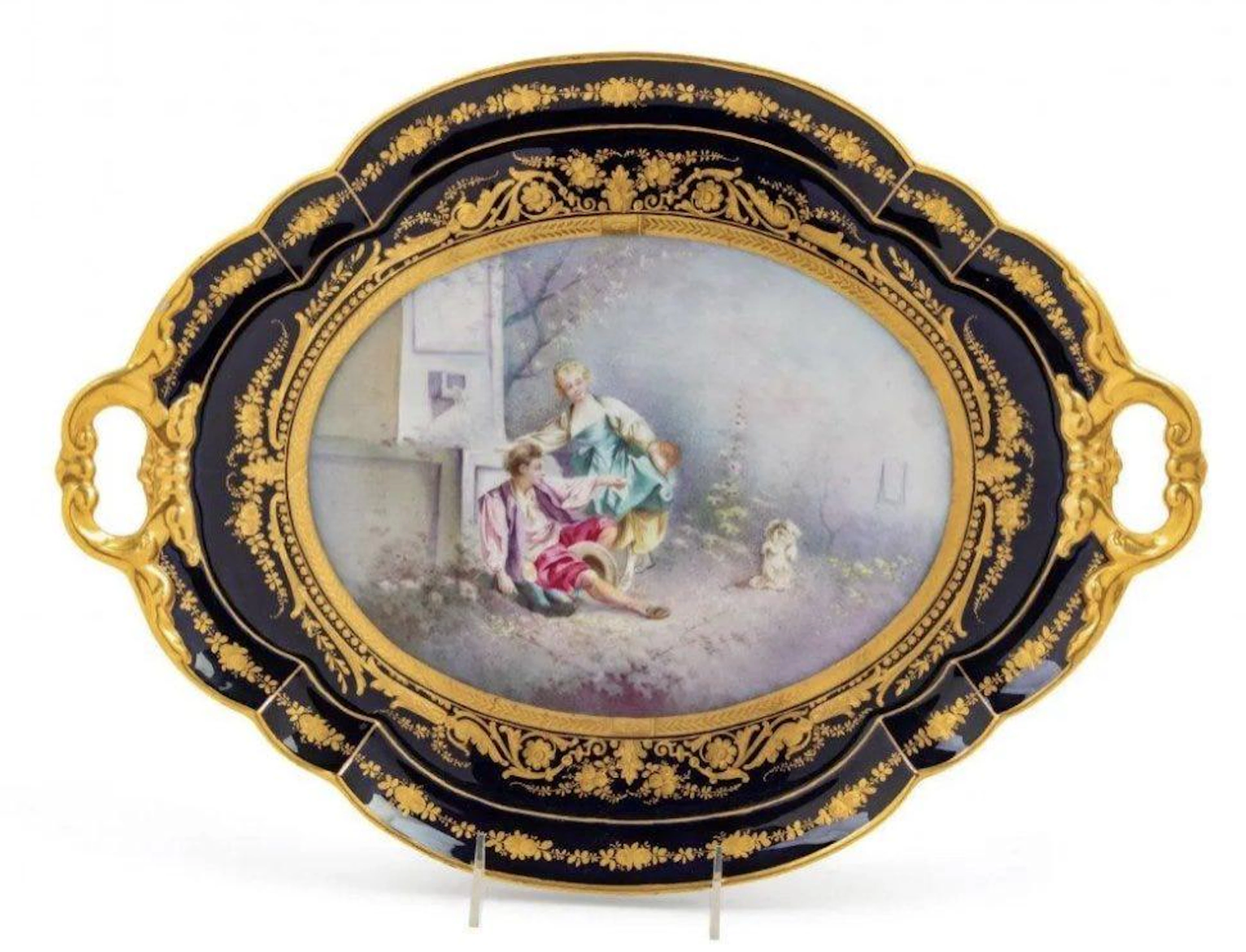 A LARGE SEVRES PORCELAIN TRAY