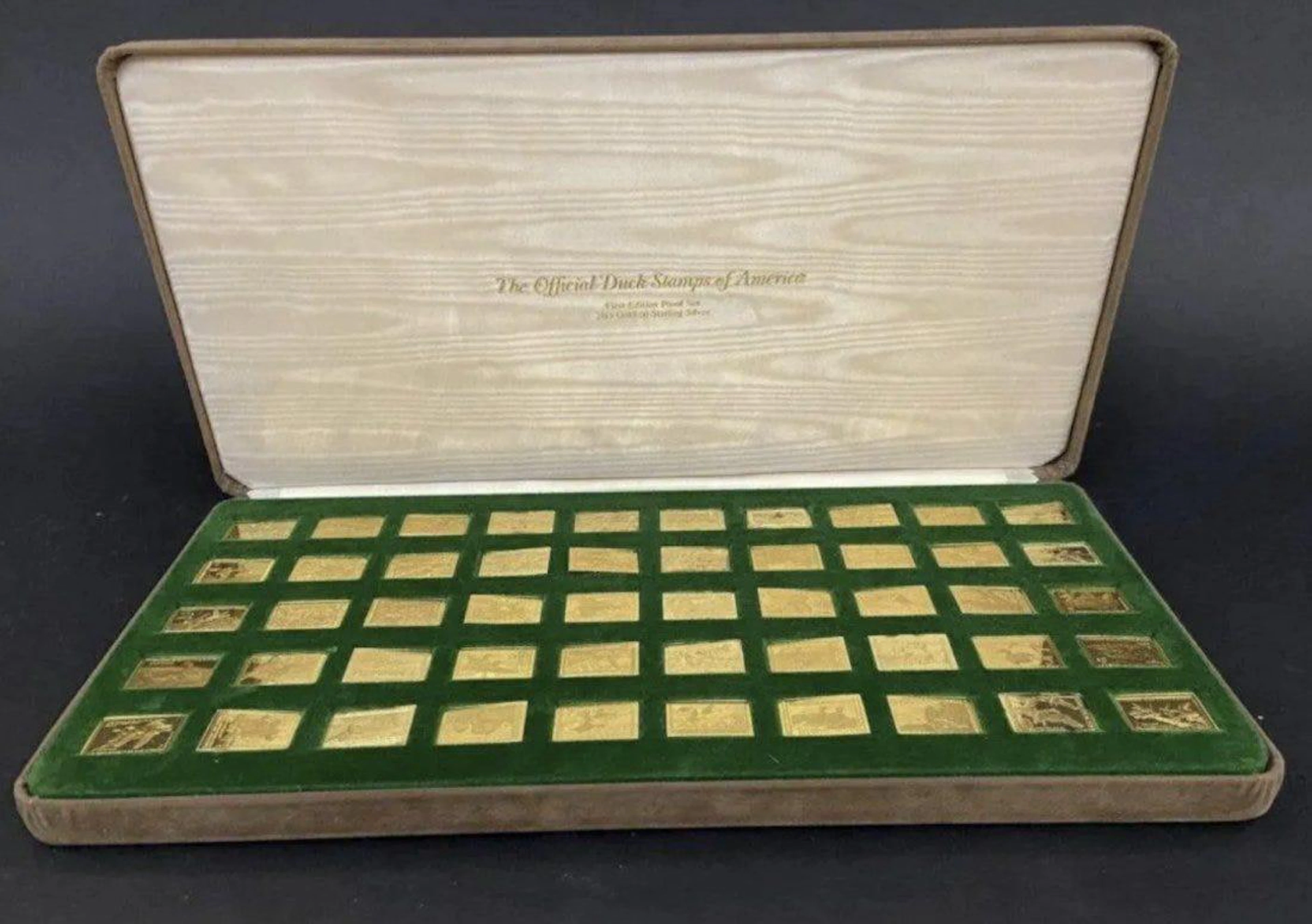 FRANKLIN MINT 24KT GOLD OVER SILVER DUCK STAMPS OF USA