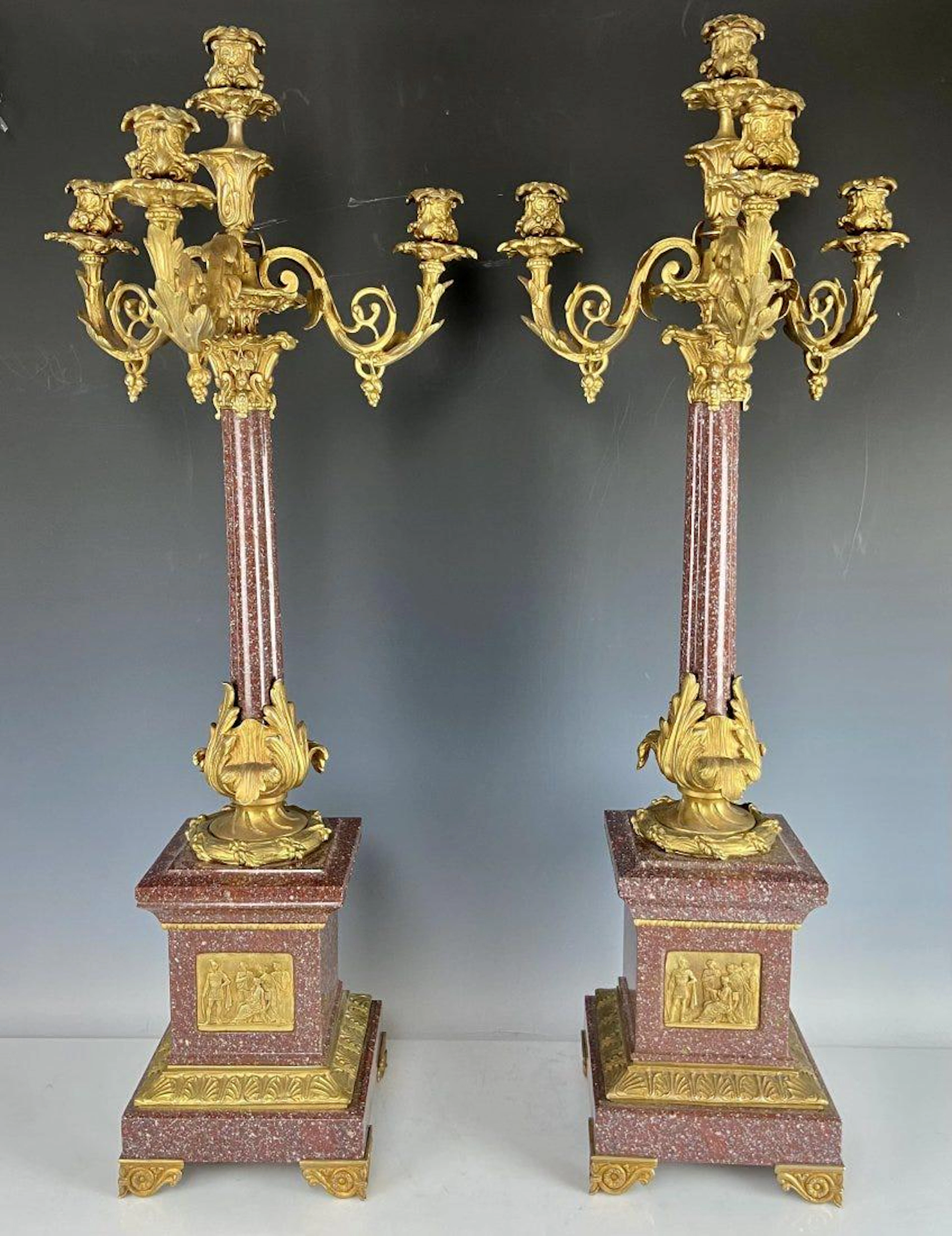 A PAIR OF PALATIAL LOUIS PHILLIPE STYLE CANDELABRA