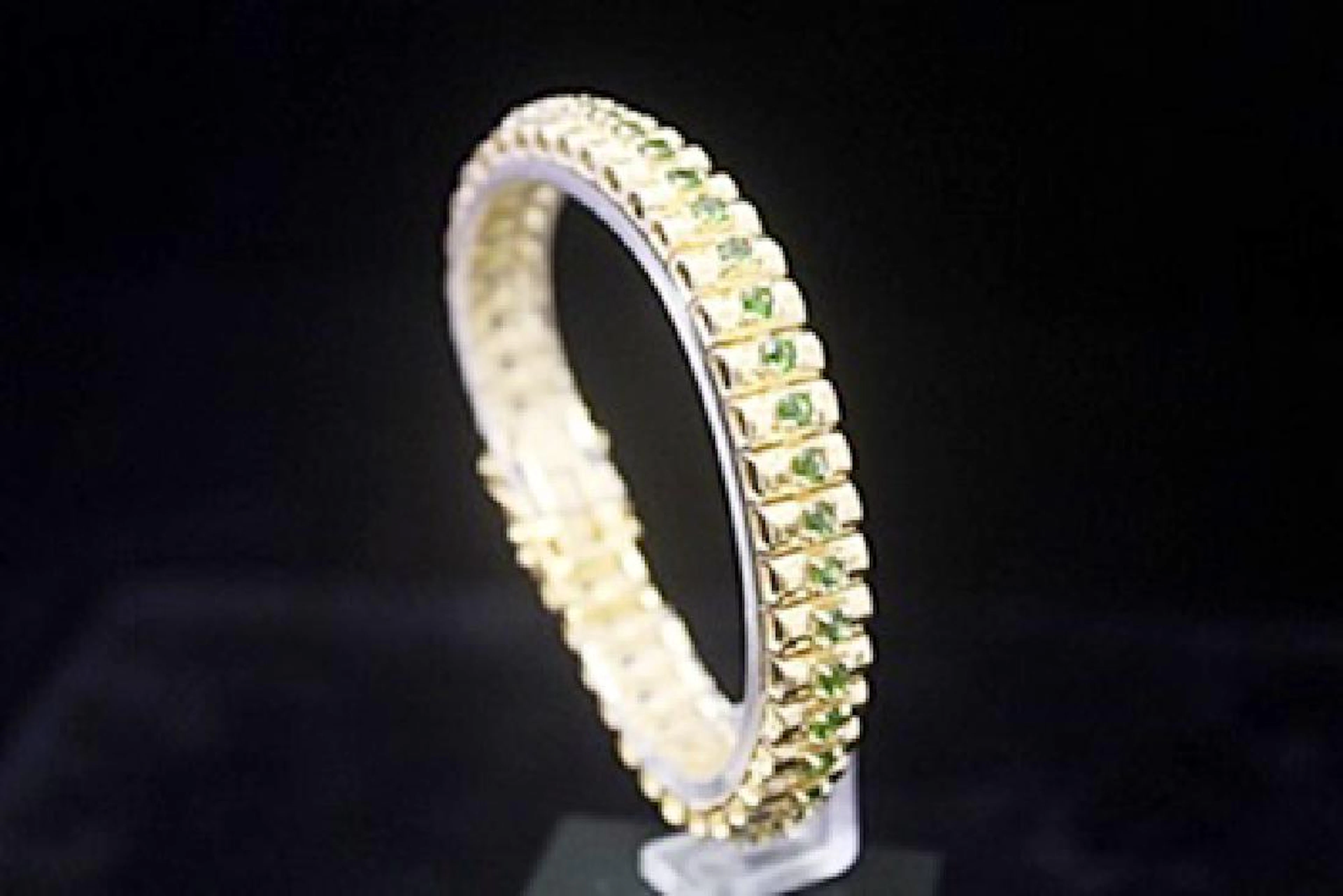 Gorgeous 14kt Gold over Silver Russian Chrome Diopside