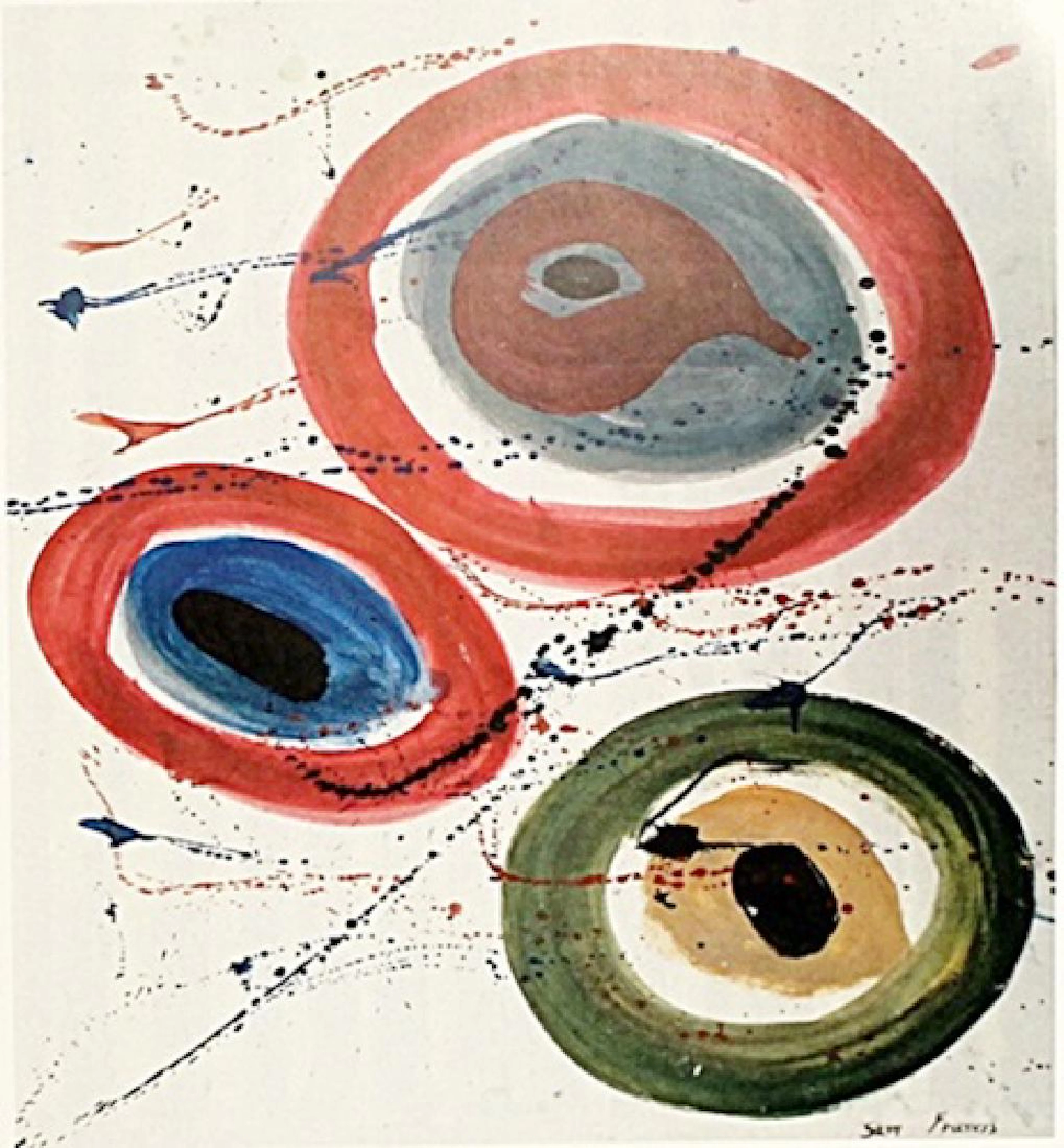Improvisation - Sam Francis - Oil On Paper