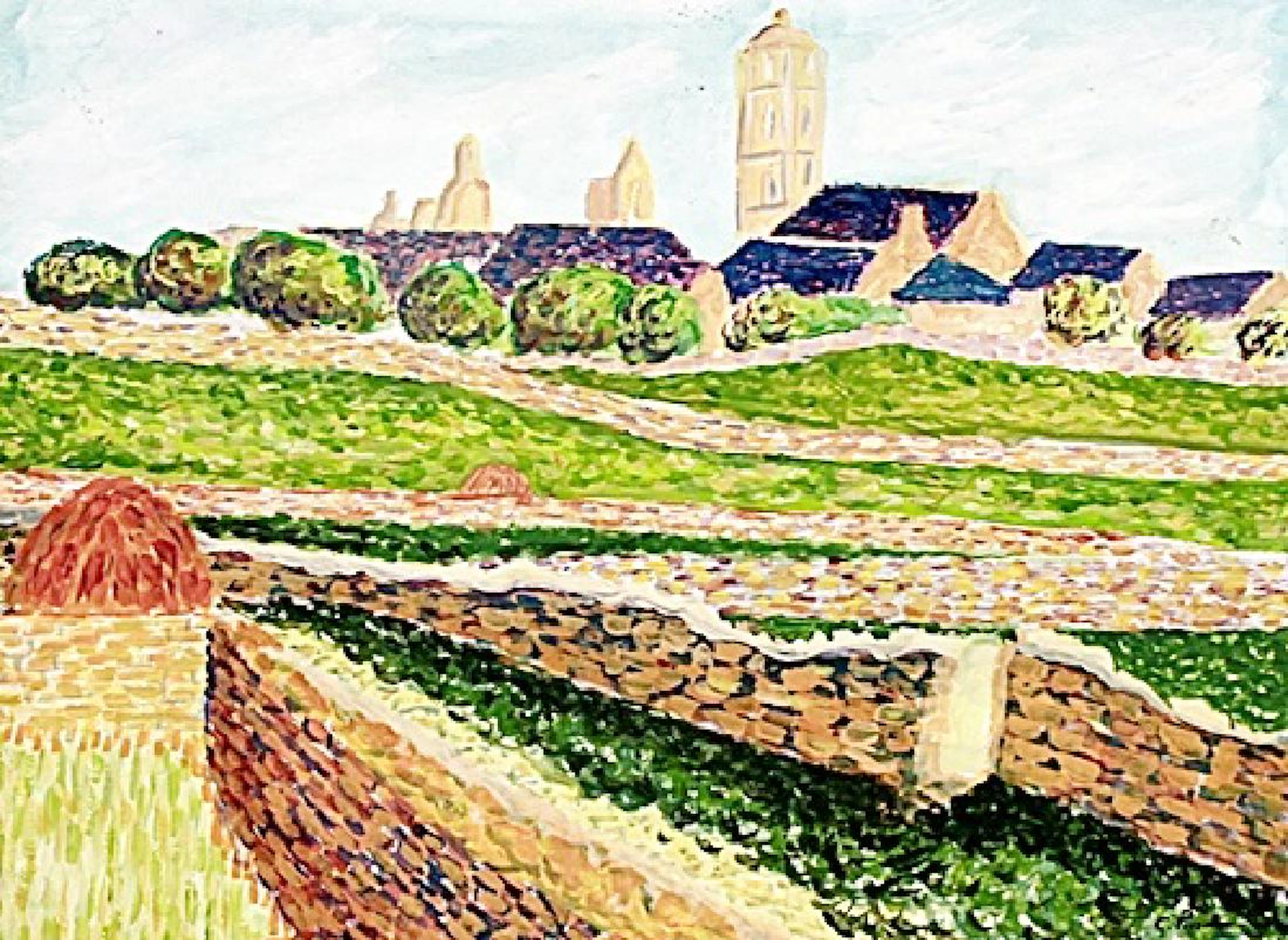 Entrance To The Village - Camille Pissaro - Watercolor