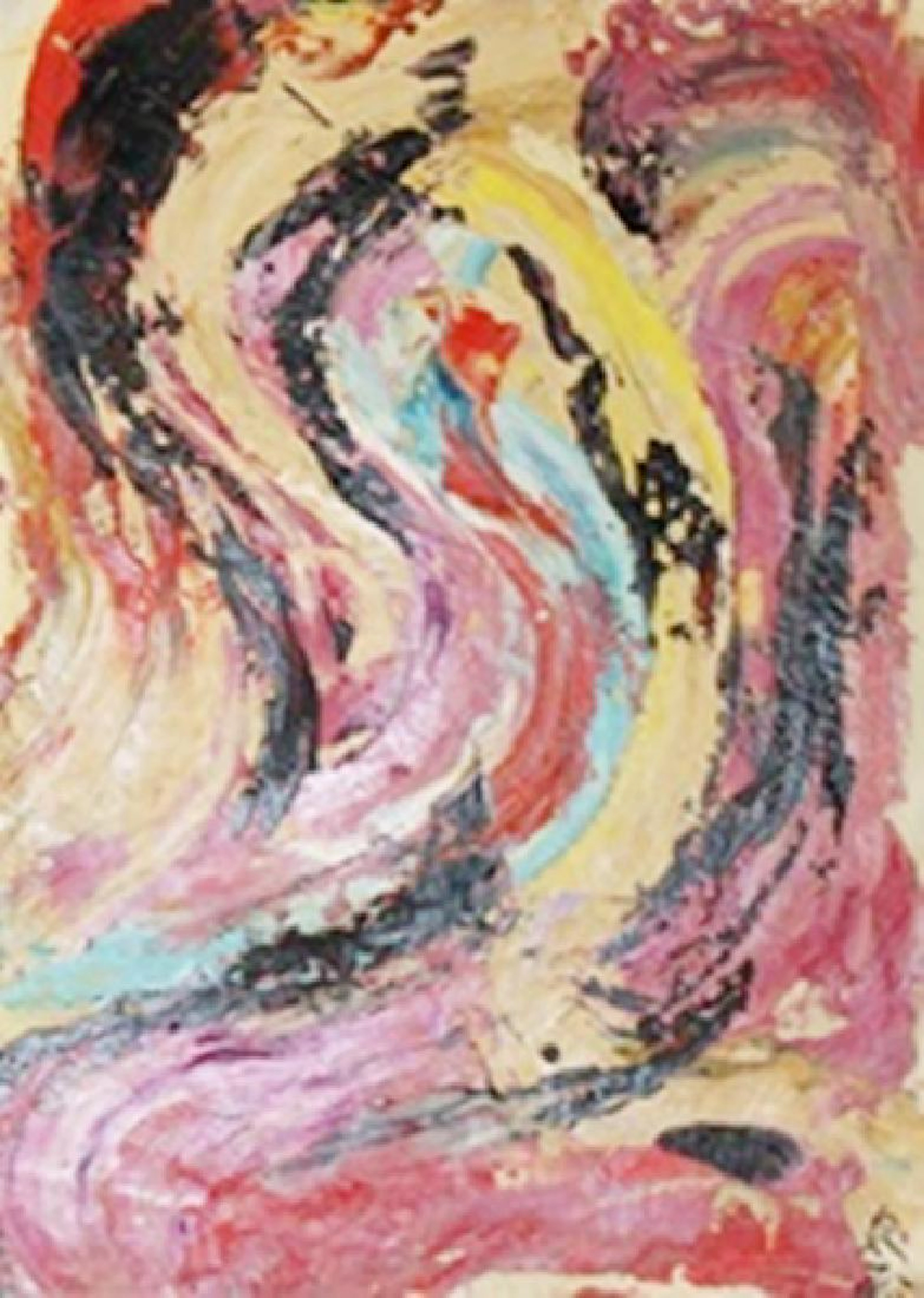 Red Black - Kazuo Shiraga - Oil On Paper
