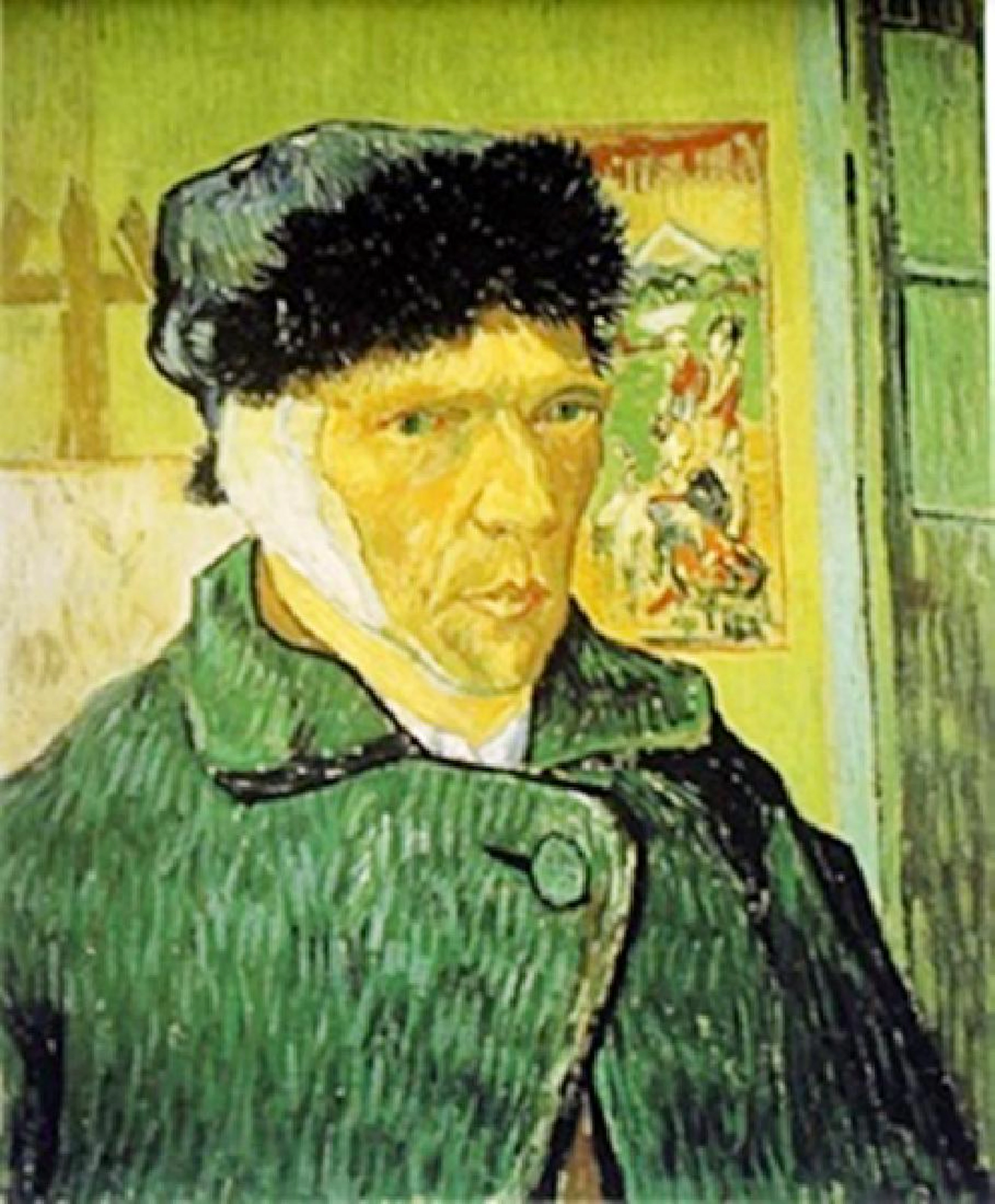 Lithograph Self Portrait with Bandaged Ear - In the