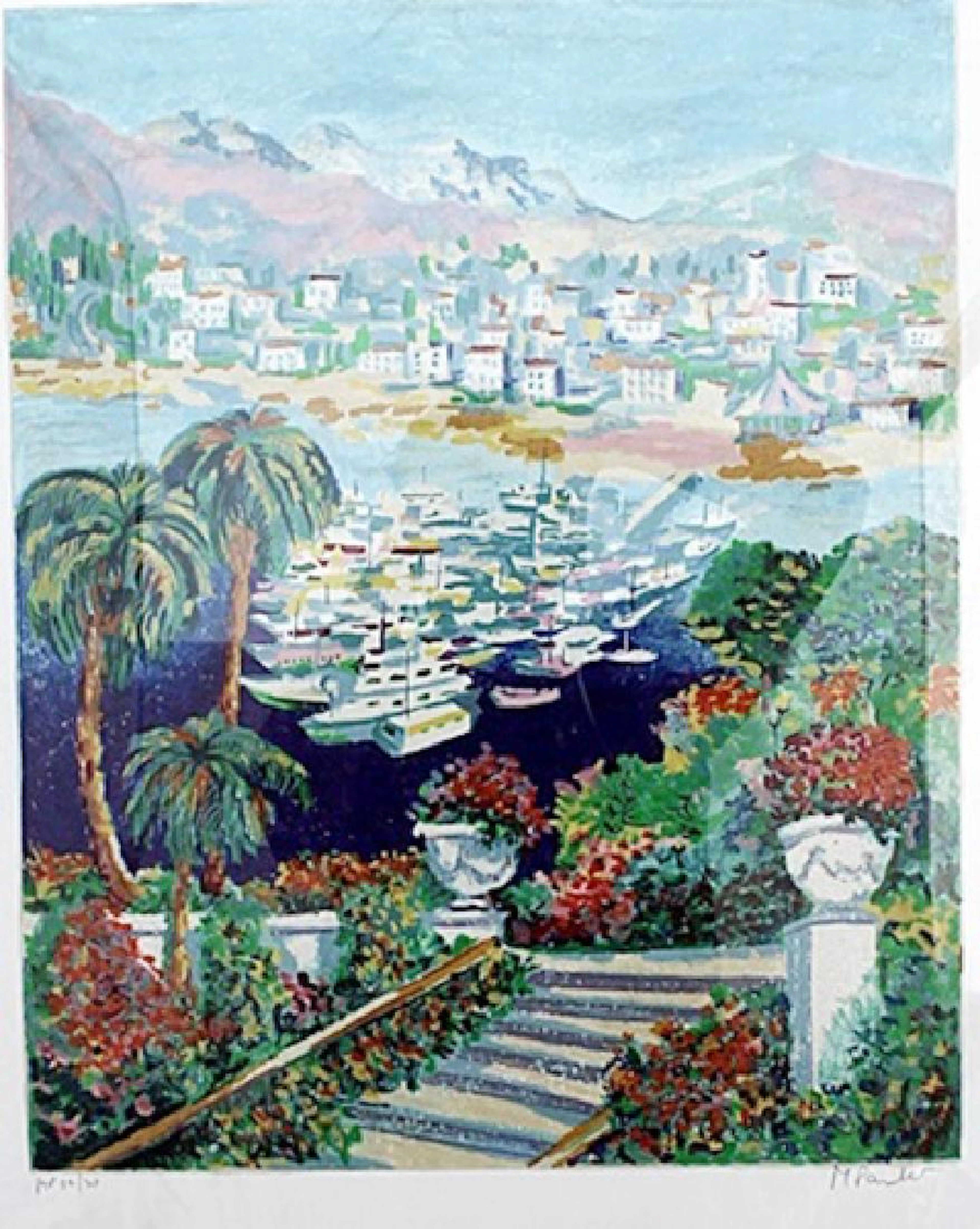 Coast Village - M. Parker - Lithograph