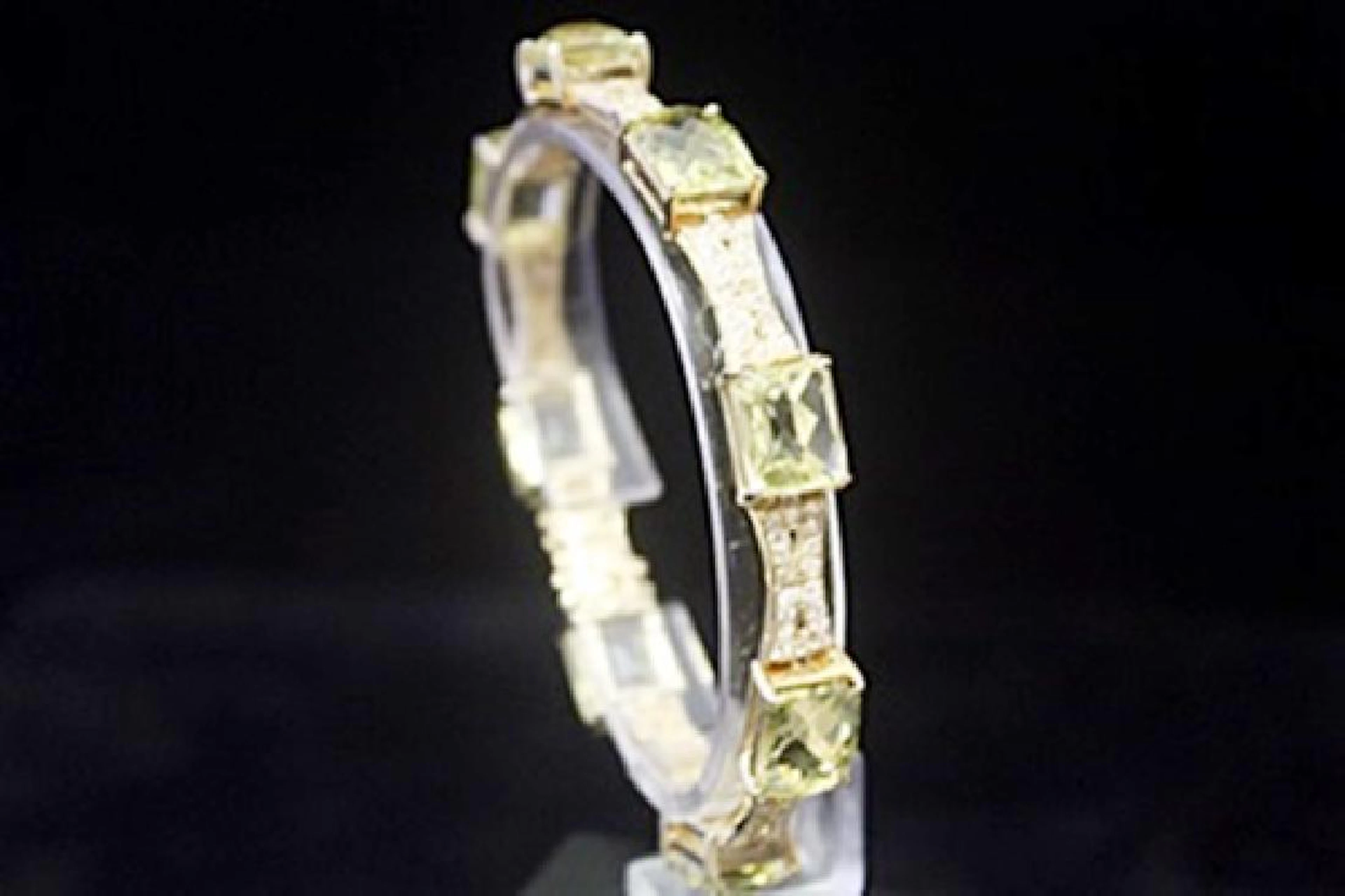 Beautiful 14kt Gold over Silver White Sapphire & Green
