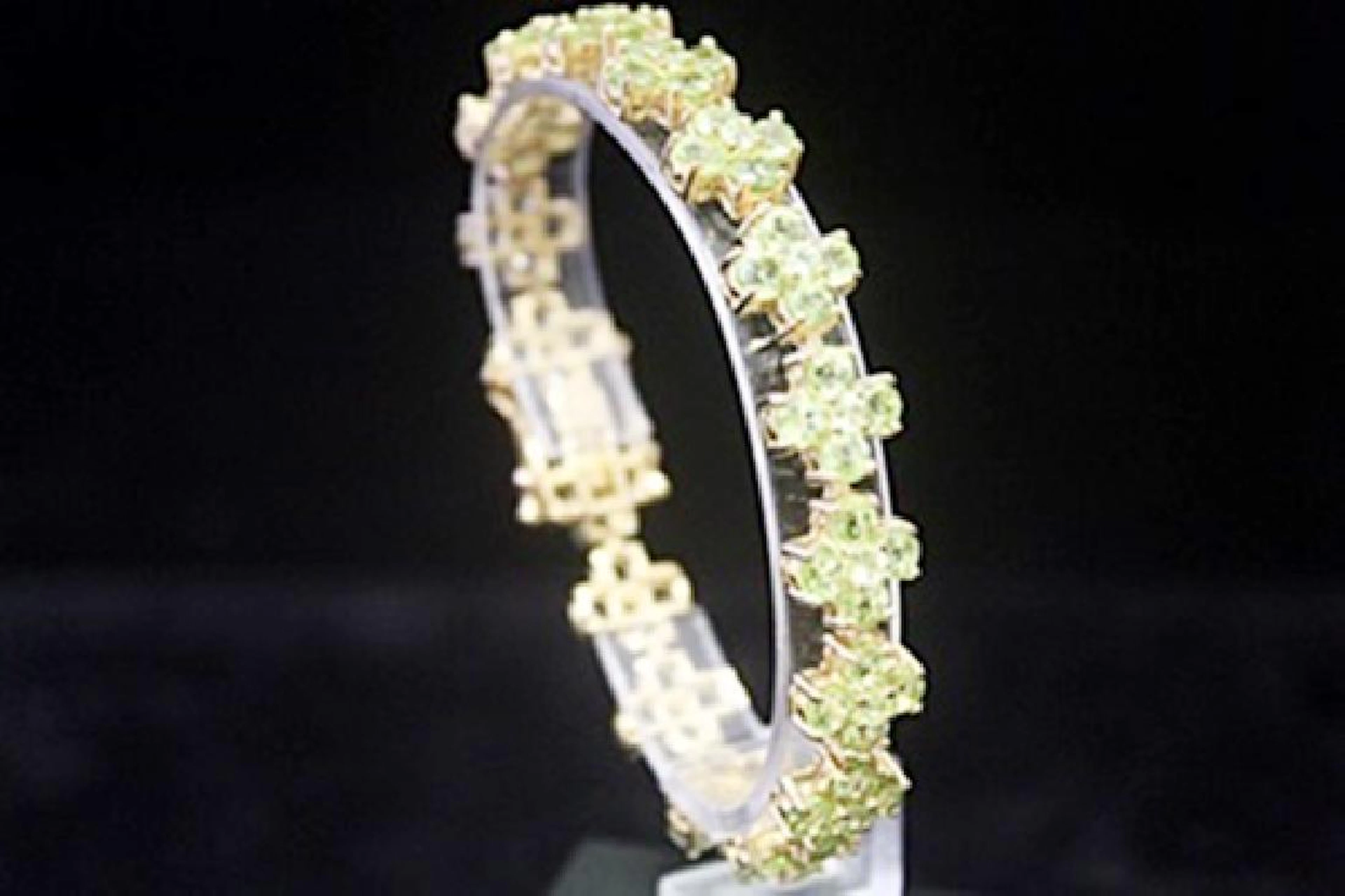 Fancy 14kt Gold over Silver Peridot Bracelet