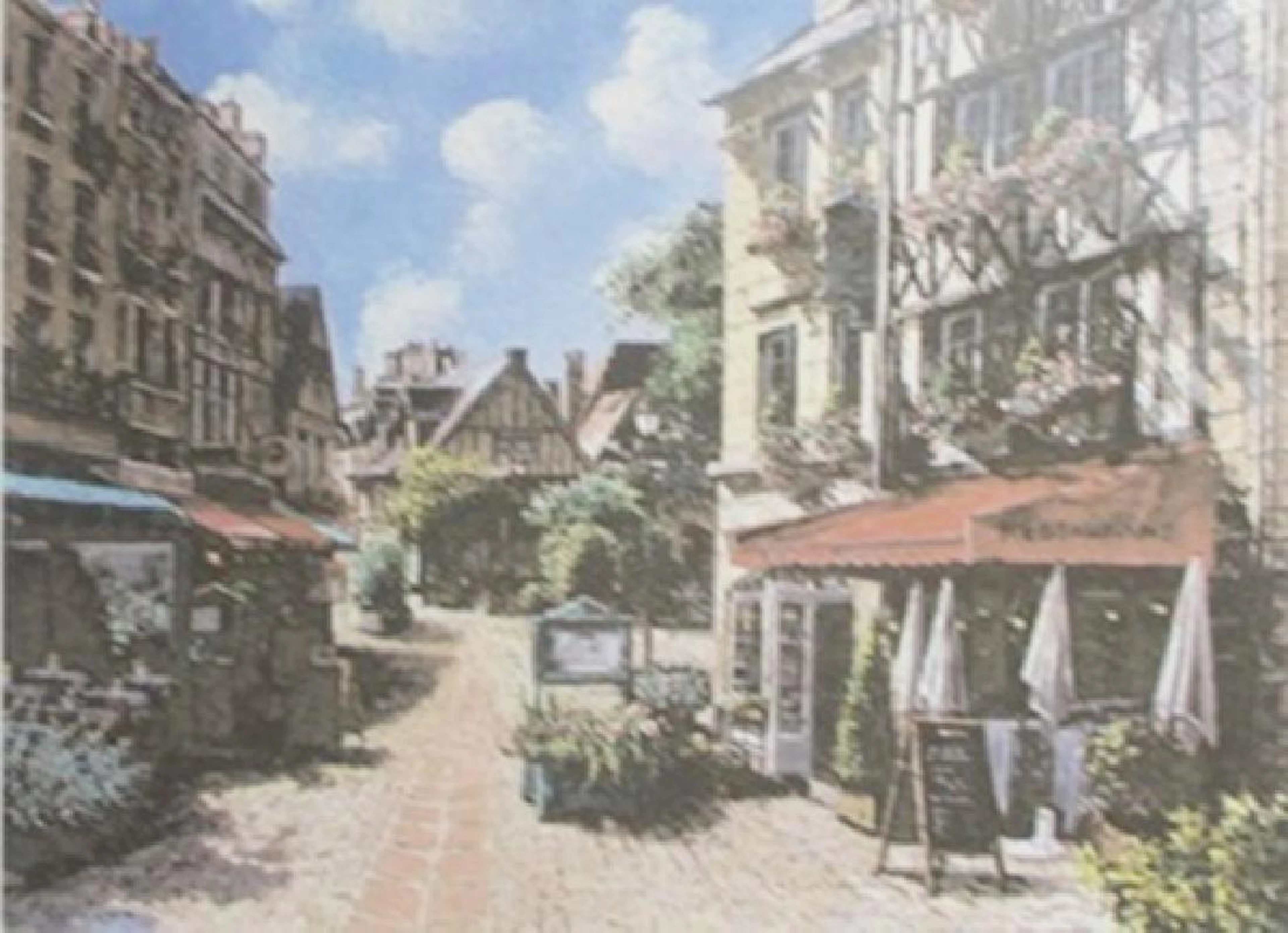 Lithograph - Caen, France - In the Style of Sung Sa,