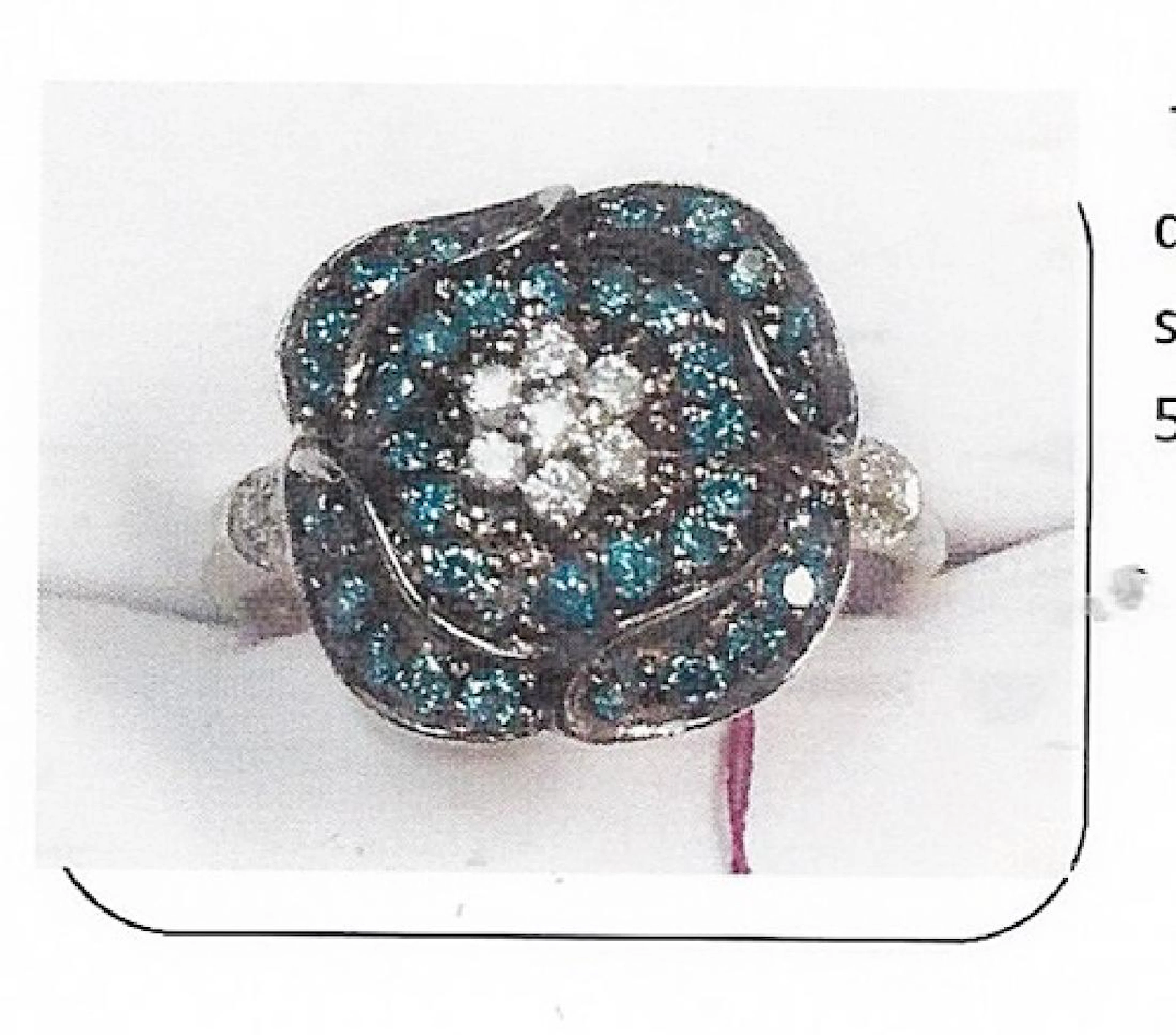 Lady's silver diamond ring