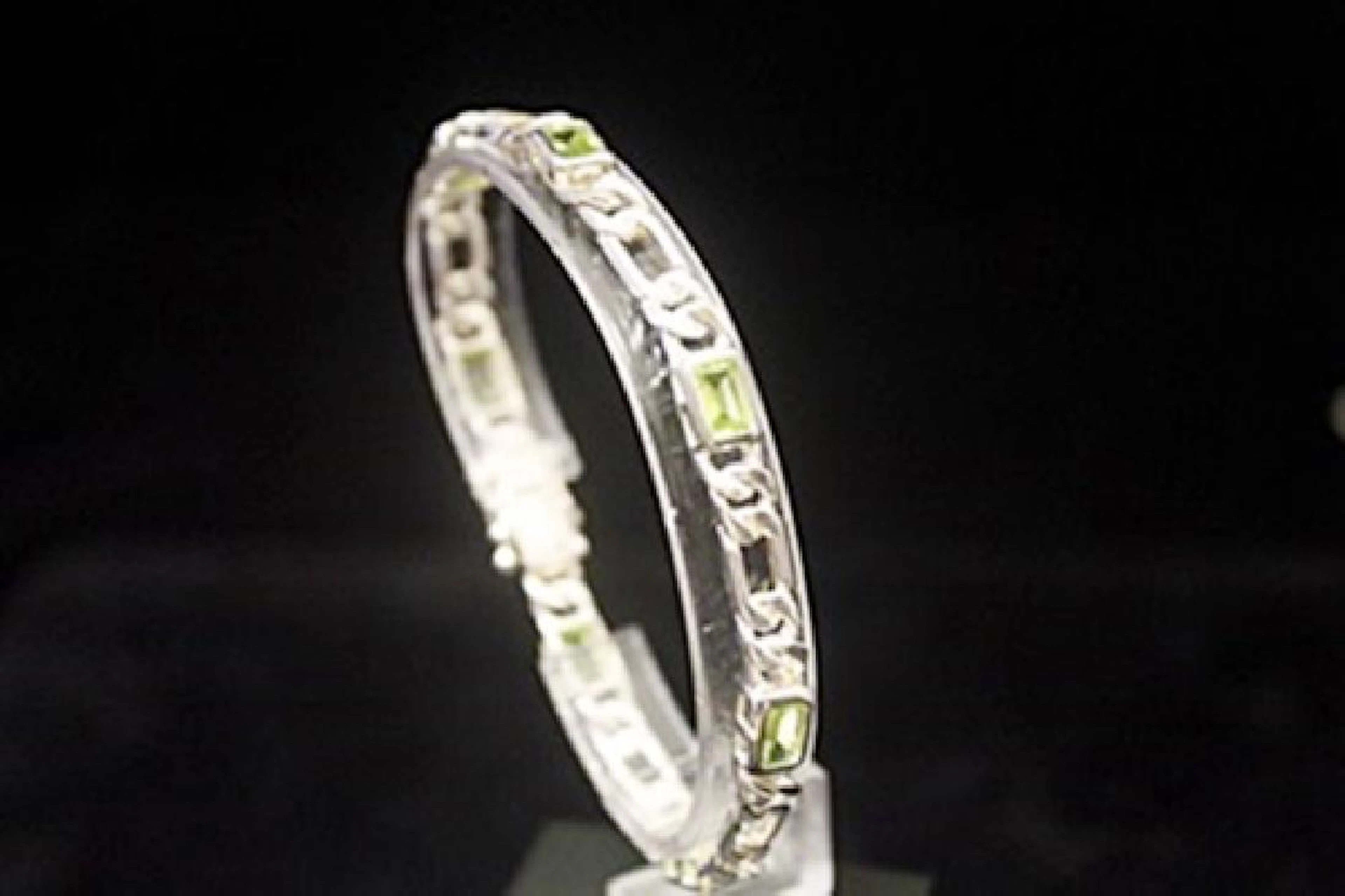 Beautiful Peridots Silver Bracelet