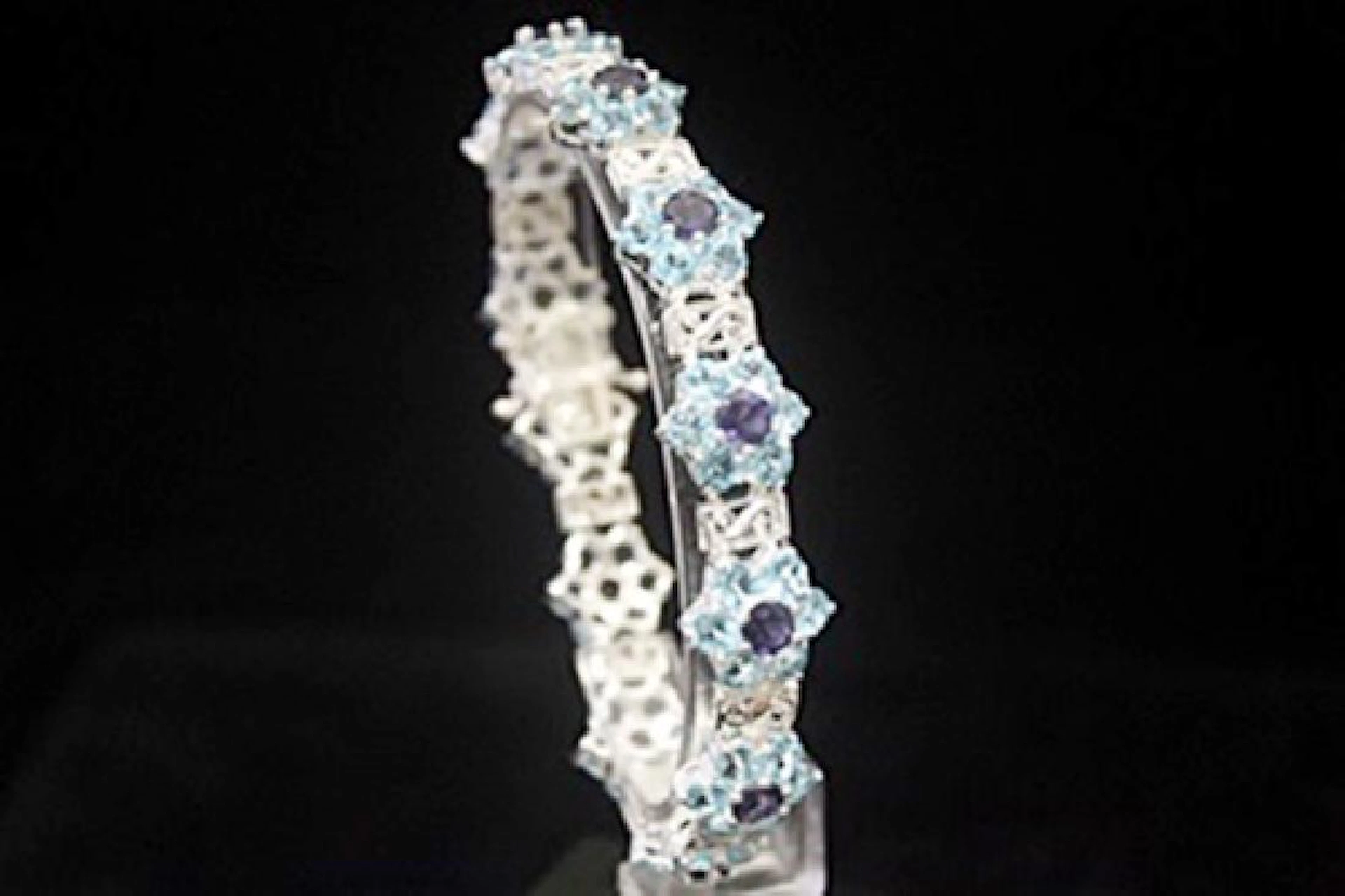 Stunning Topaz & Sapphire Silver Bracelet