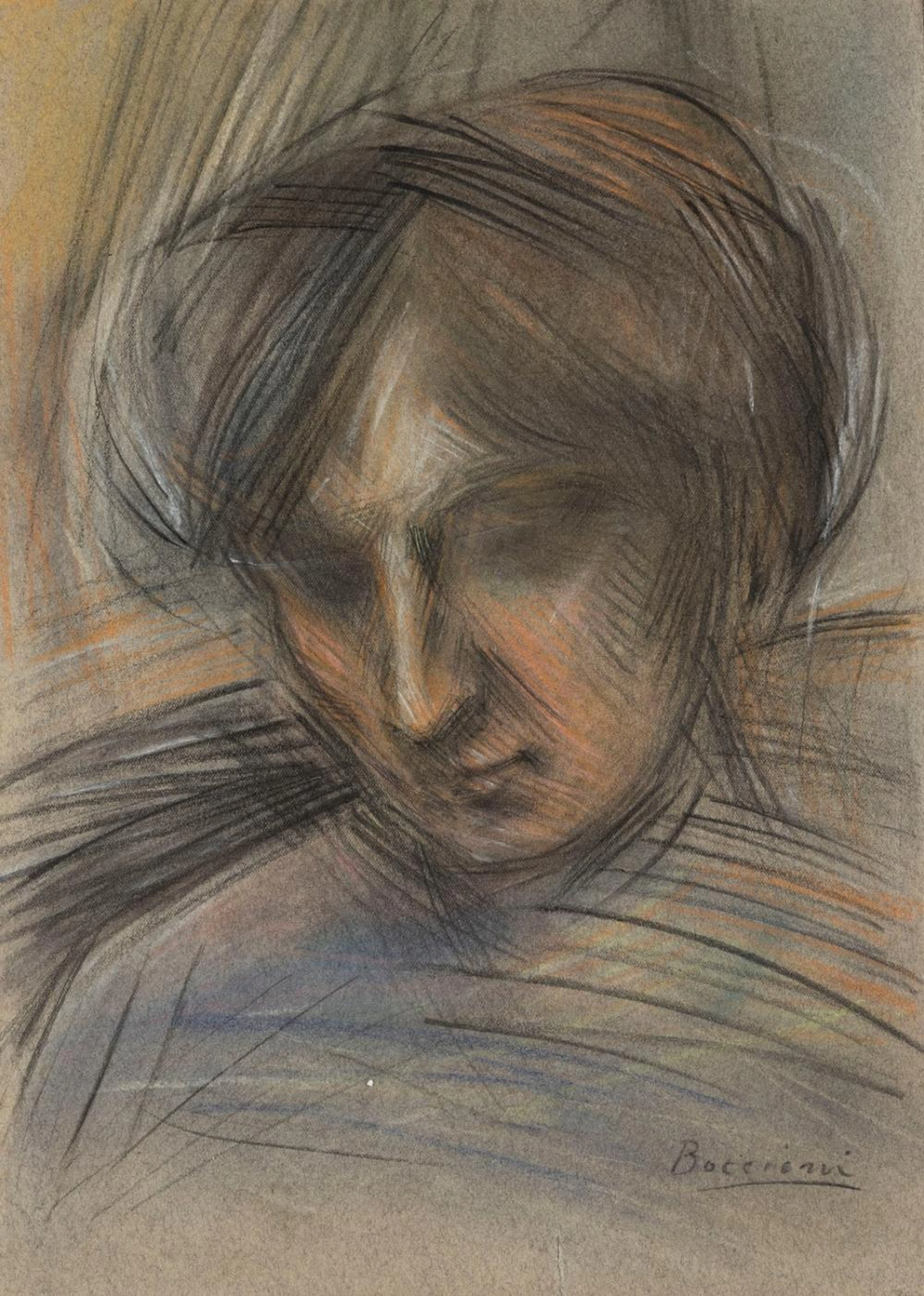 Umberto Boccioni (Reggio Calabria 1982-Verona 1916) - Testa femminile, 1908-1909