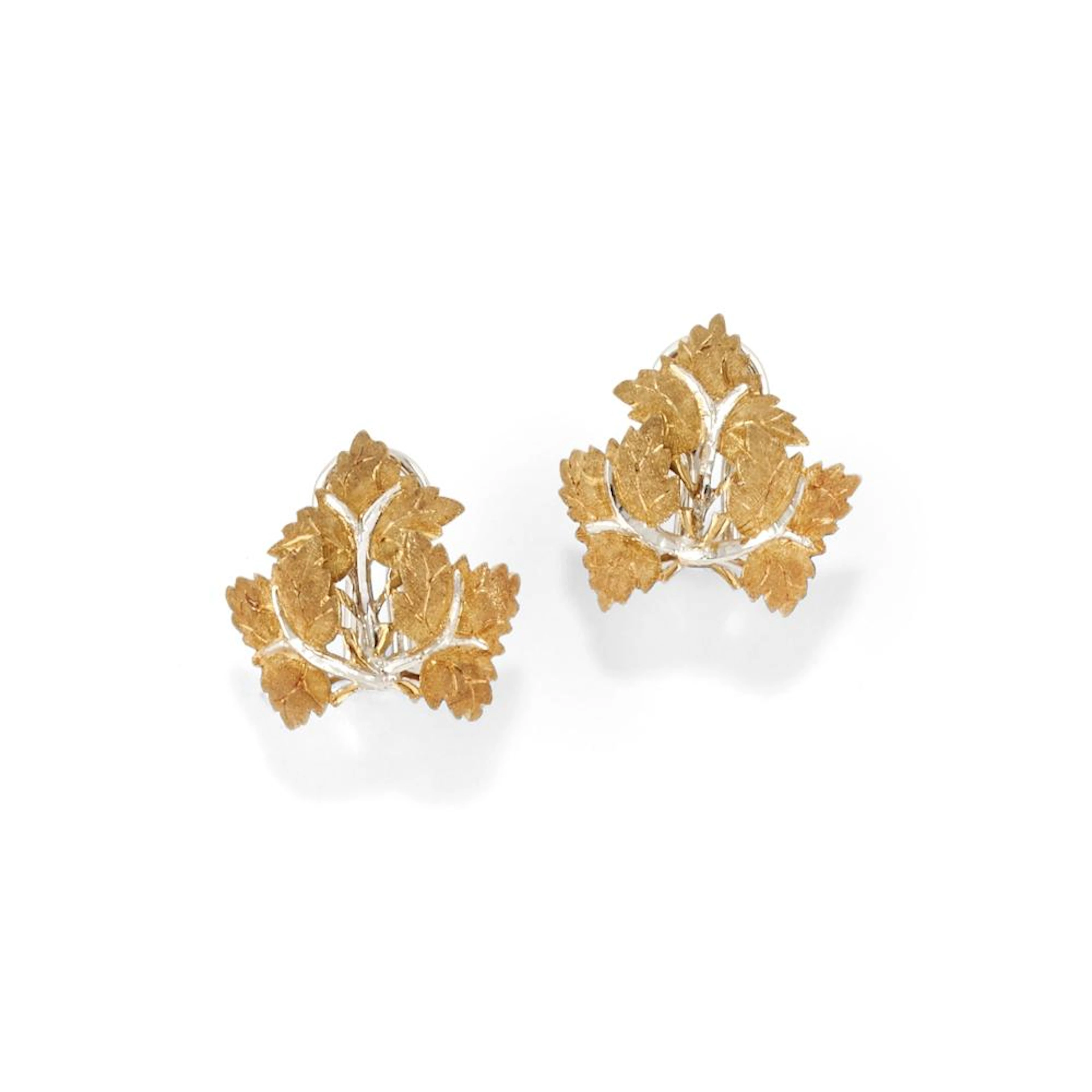 Mario Buccellati - A 18k two-color gold earrings, Mario Buccellati, with box
