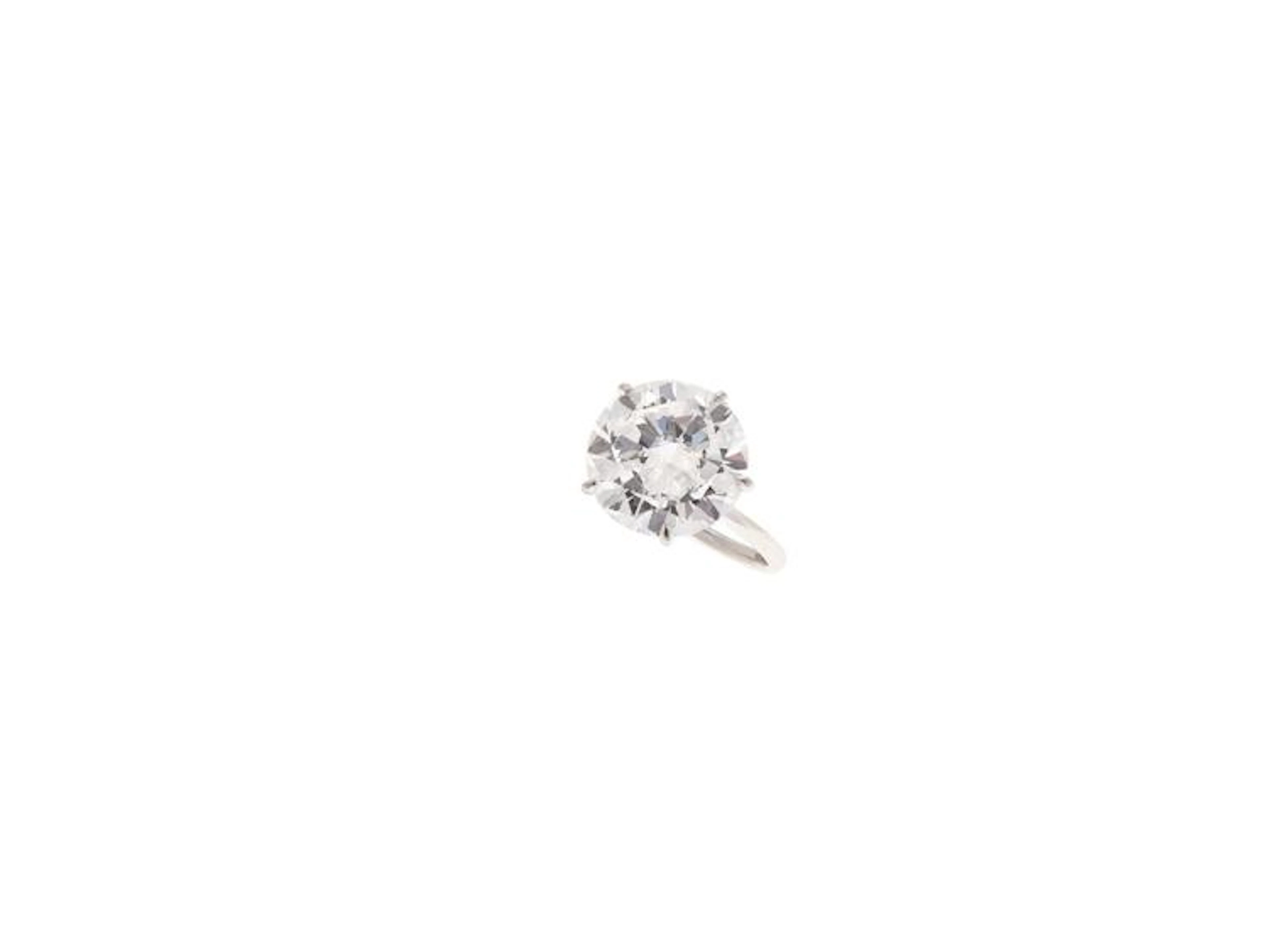 Platinum Solitaire Ring With Certificate Brilliant Cut Diamond Ct 7,25 Circa
