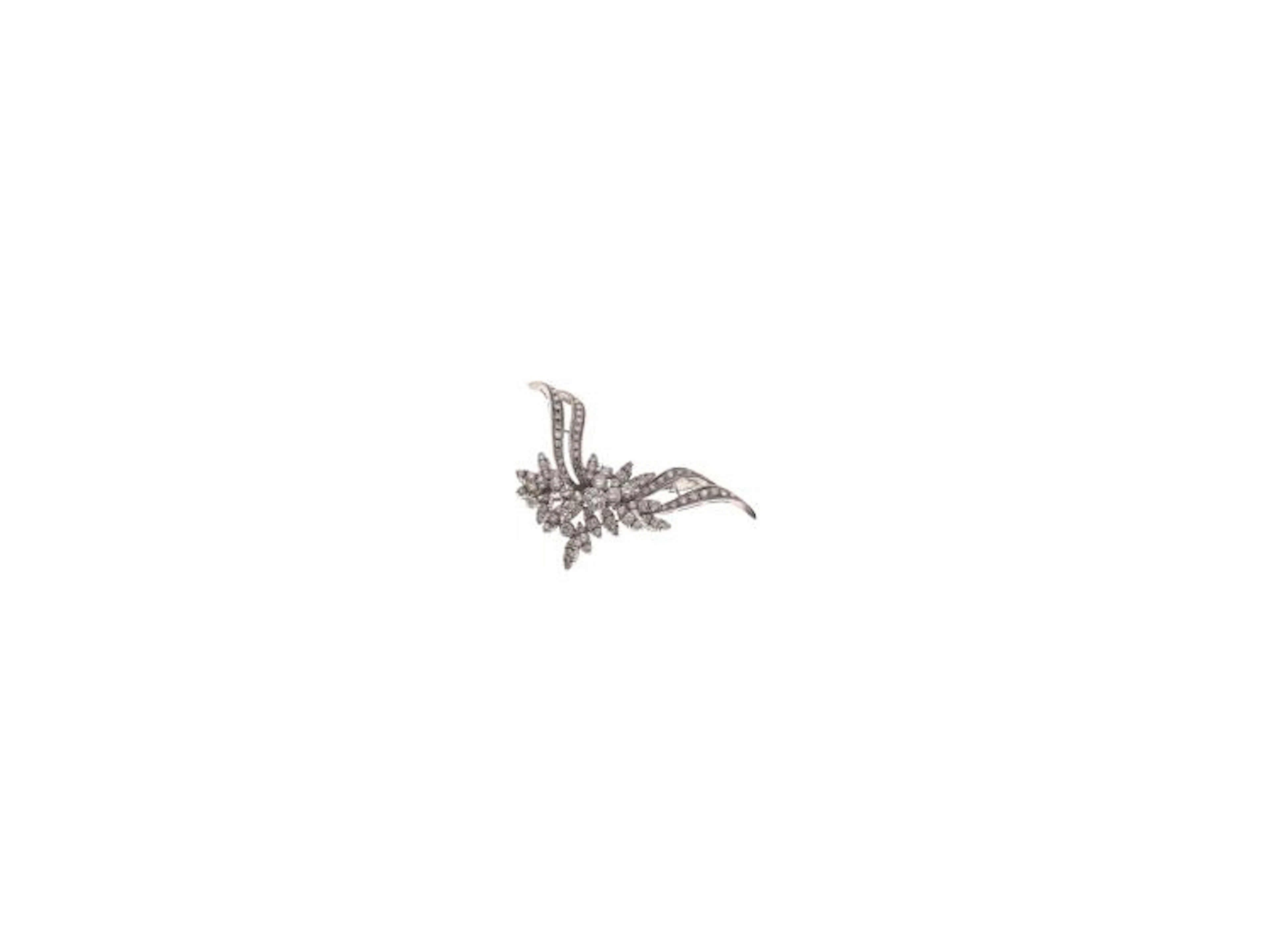 White Gold 18K Brooch With Brilliant Cut Diamonds