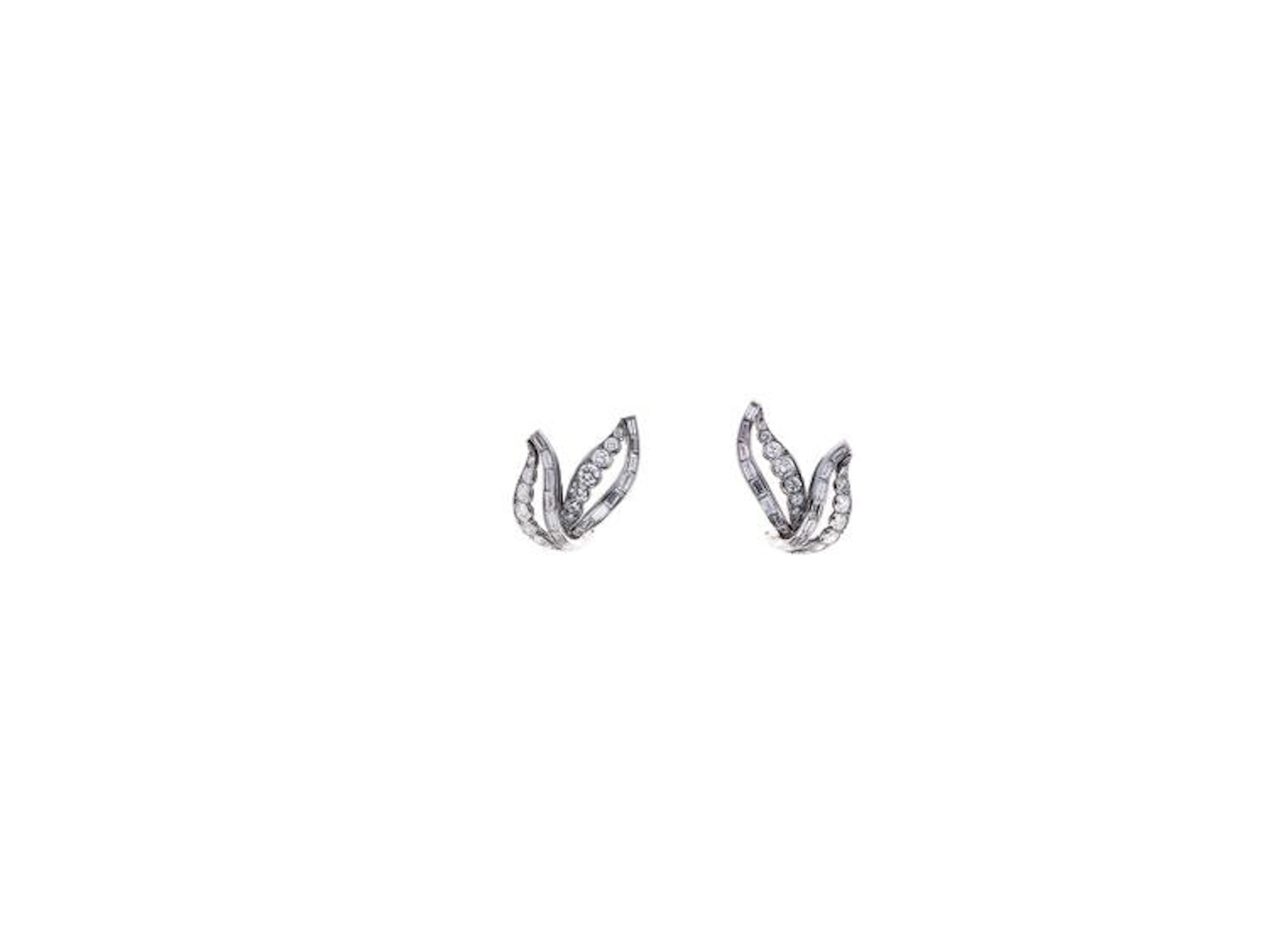 Platinum And Gold 18K Pair Of Earrings