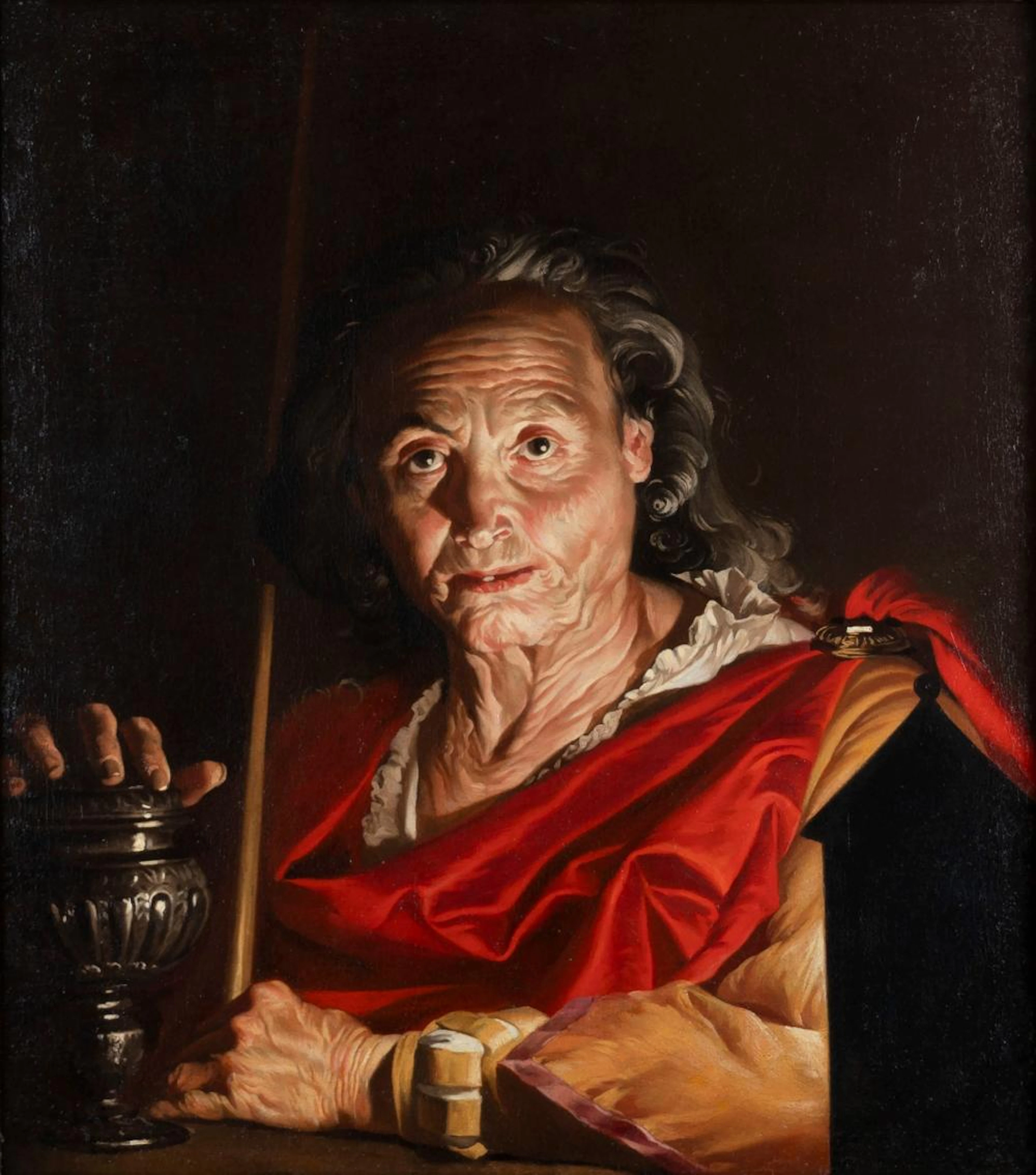 Matthias Stomer (Amersfoort 1600-Sicilia 1650) - Old woman with urn (Artemisia?)