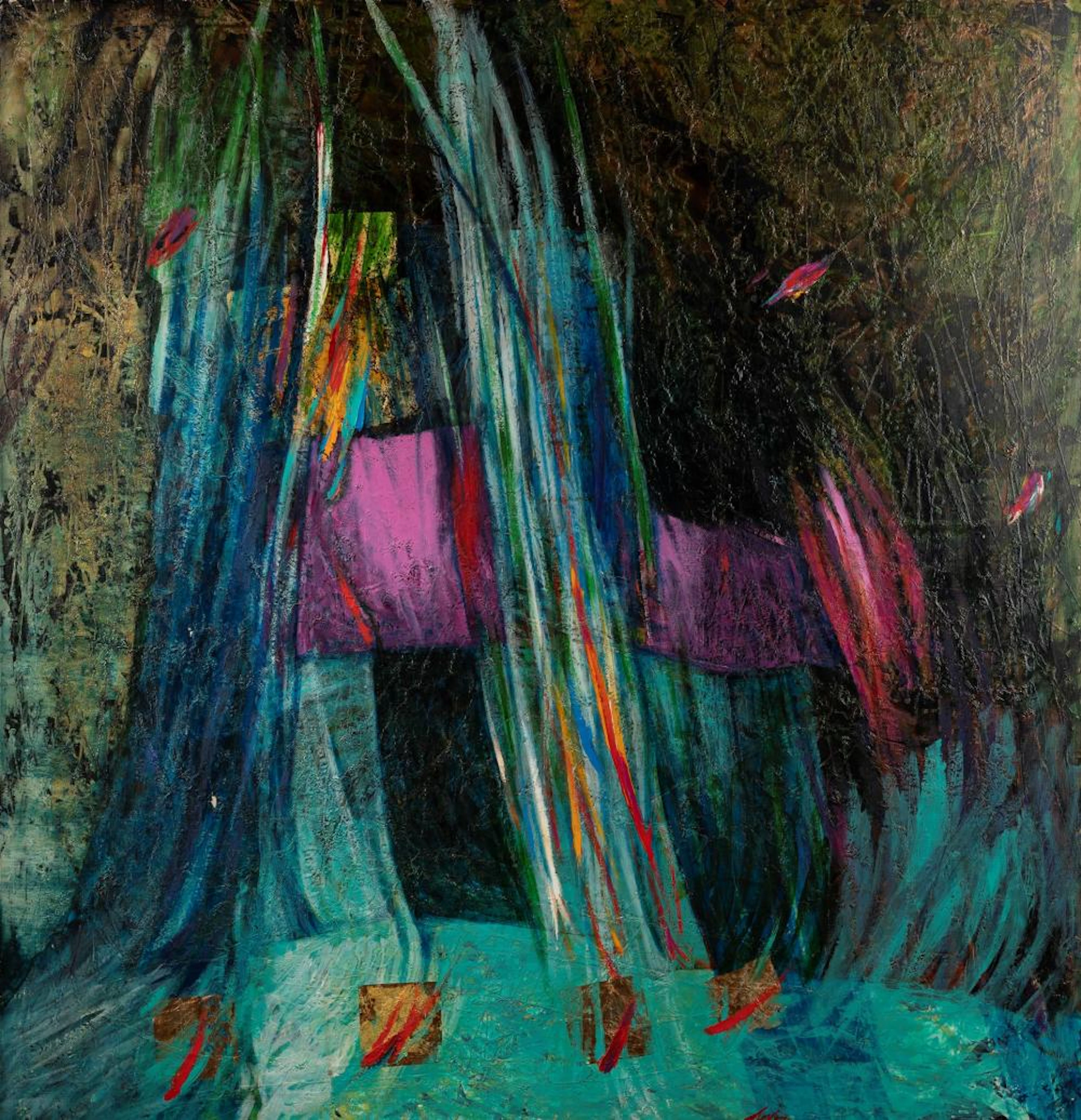 Gianni Dova (Roma 1925-Pisa 1991) - Cascata, 1989