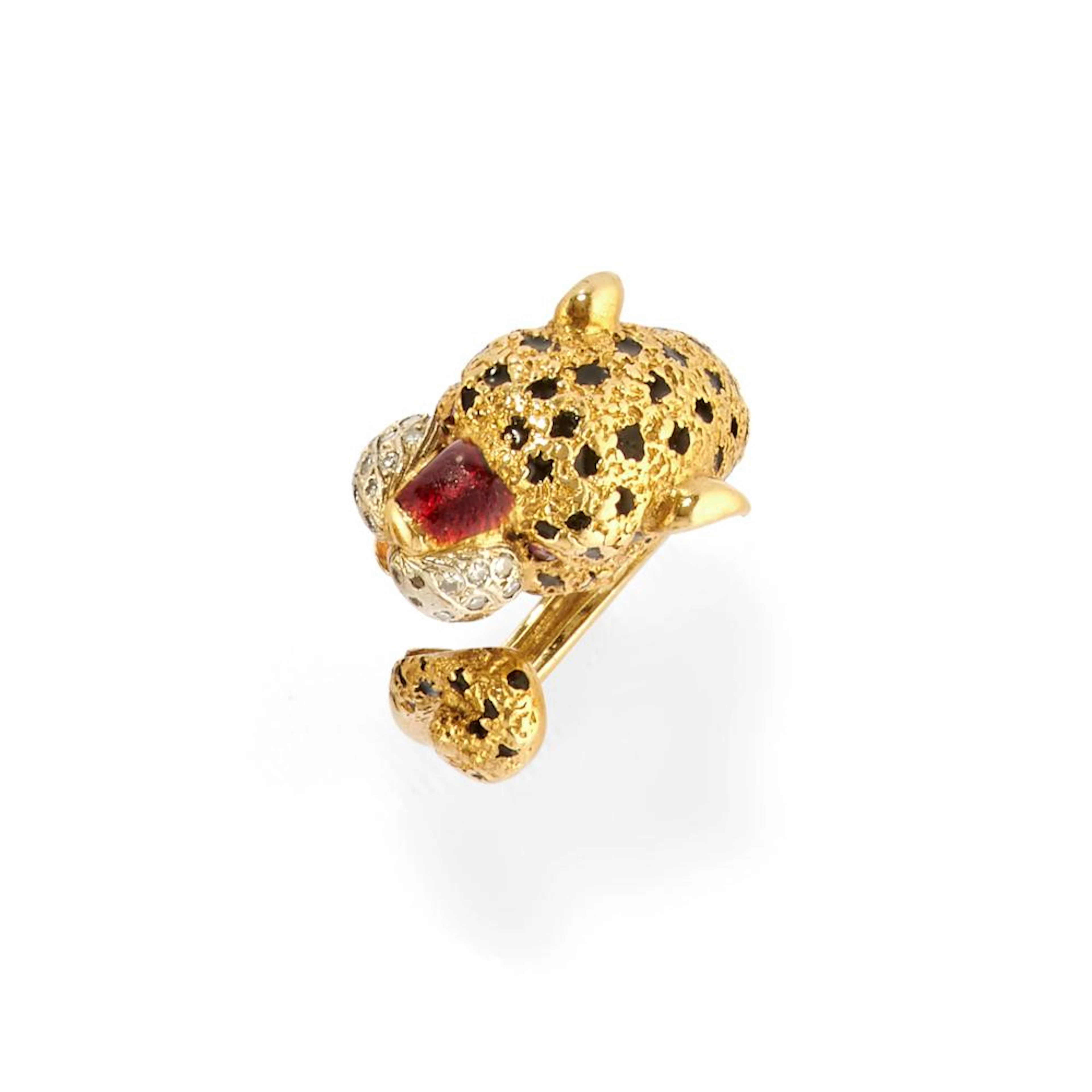 Frascarolo - A 18k two-color gold, diamond and enamel ring, Frascarolo