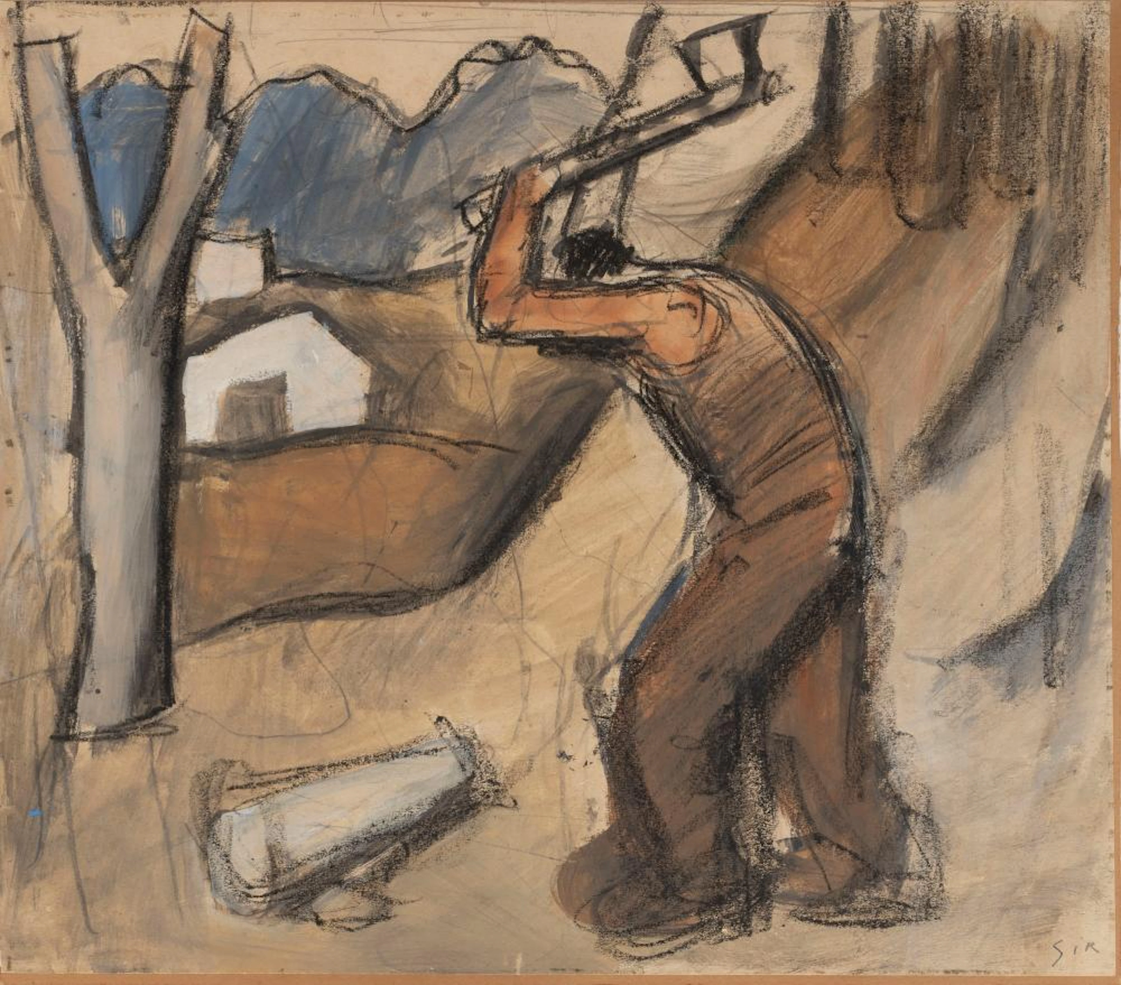Mario Sironi (Sassari 1885-Milano 1961) - Paesaggio con taglialegna, 1928 ca.