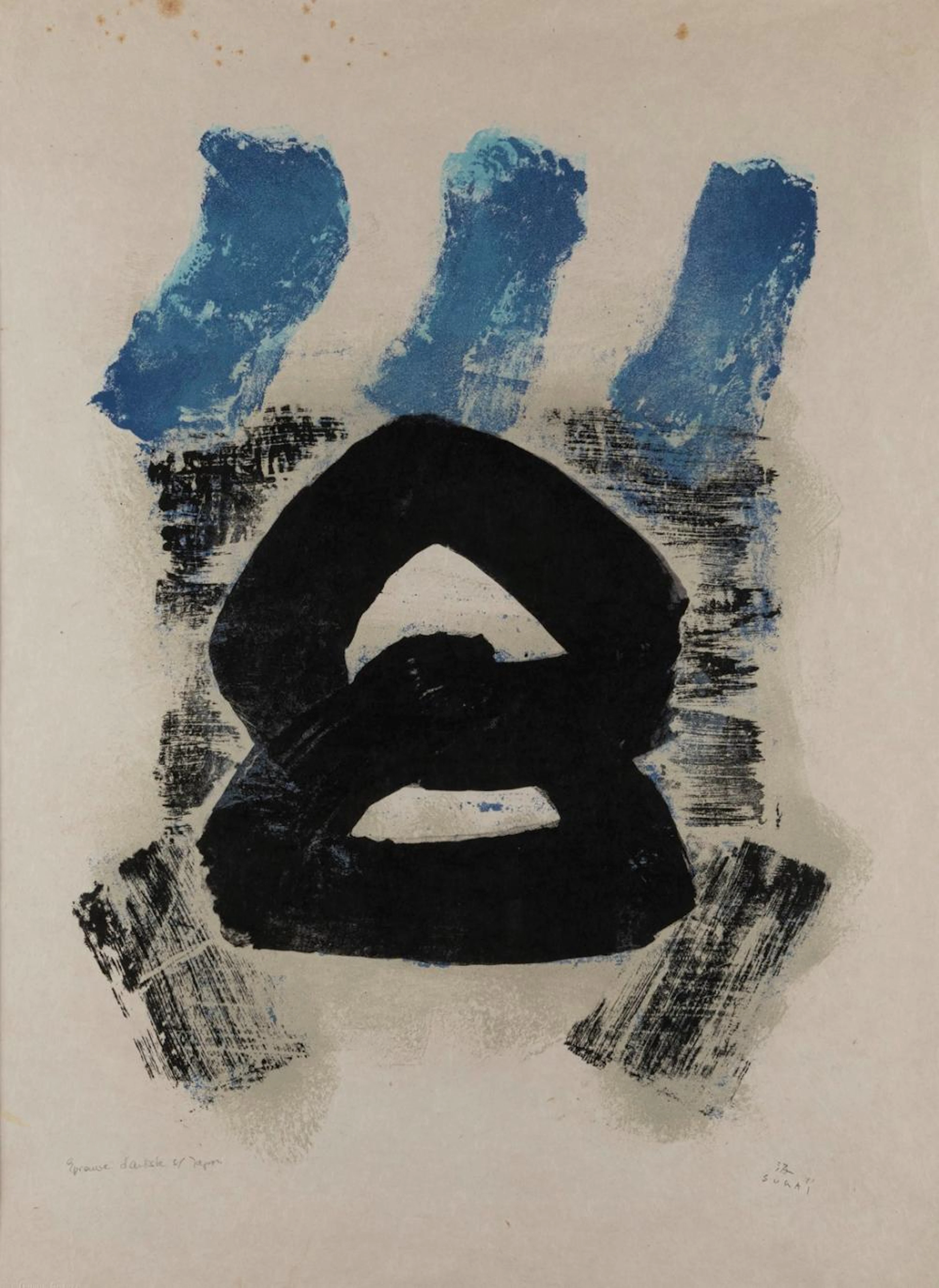 Kumi Sugai (K?be 1919-1996) - Bleu-noir, 1960