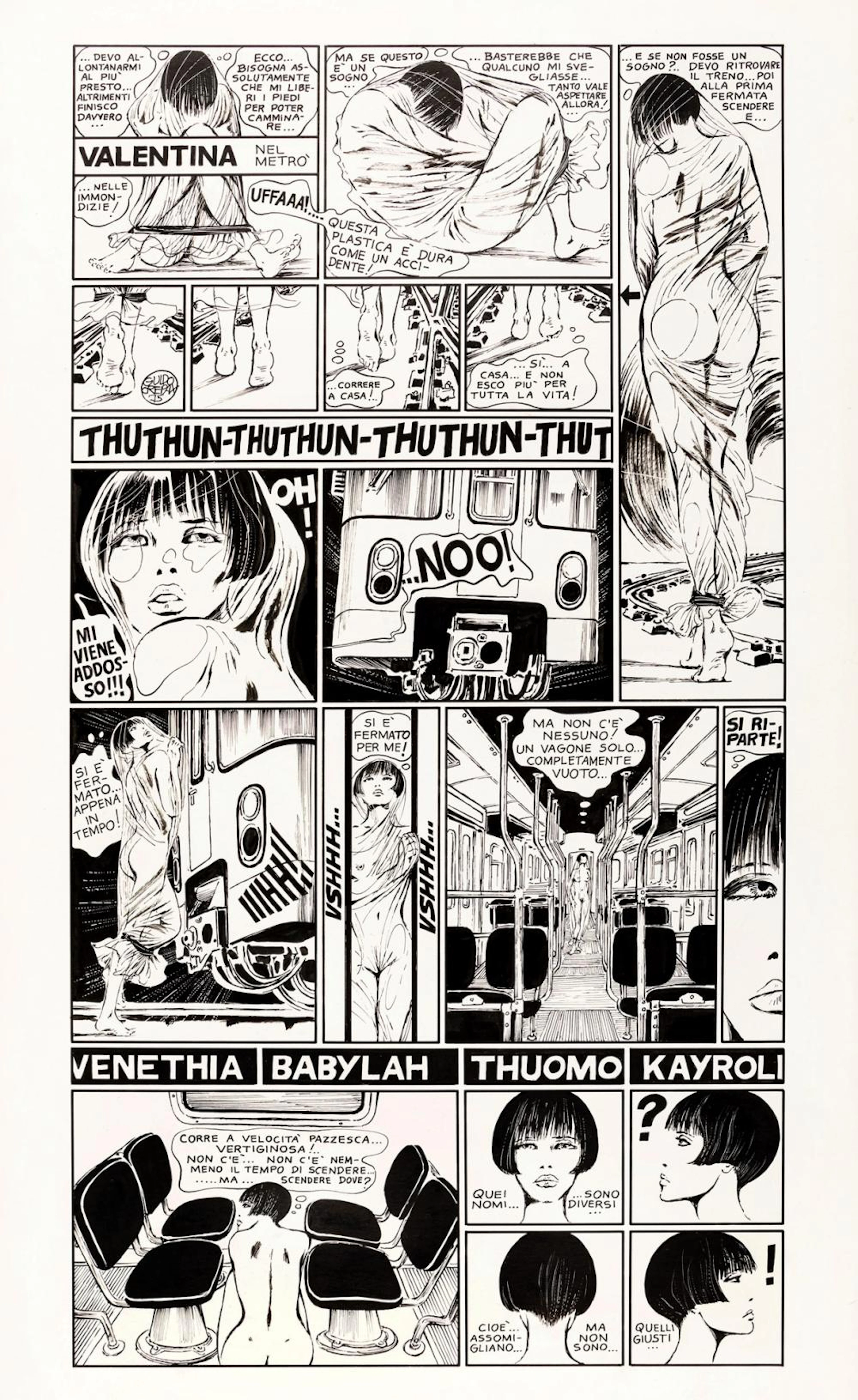 Guido Crepax - Valentina nel metrò, 1975