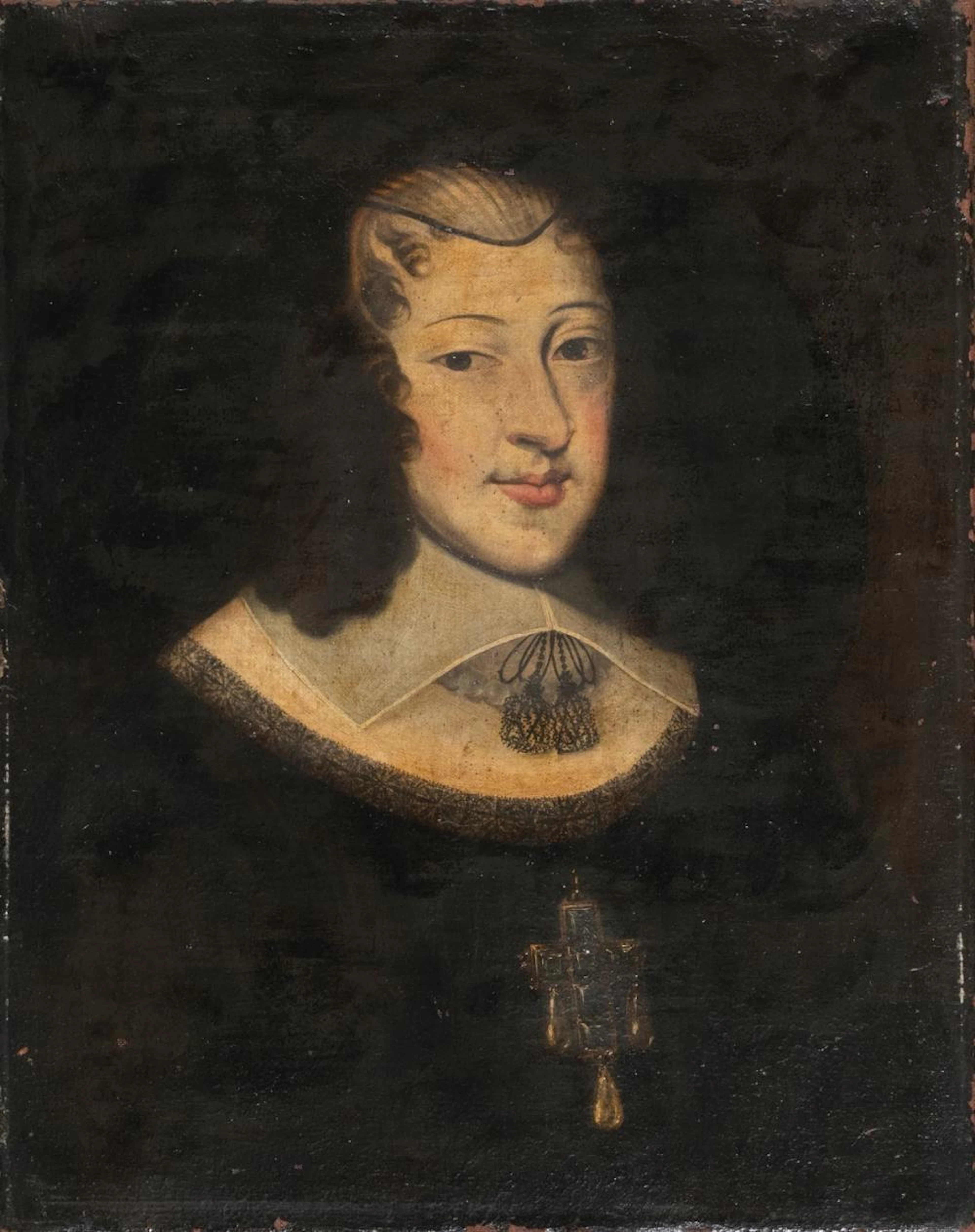 Seguace di Justus Sustermans - Half-length portrait of a gentlewoman