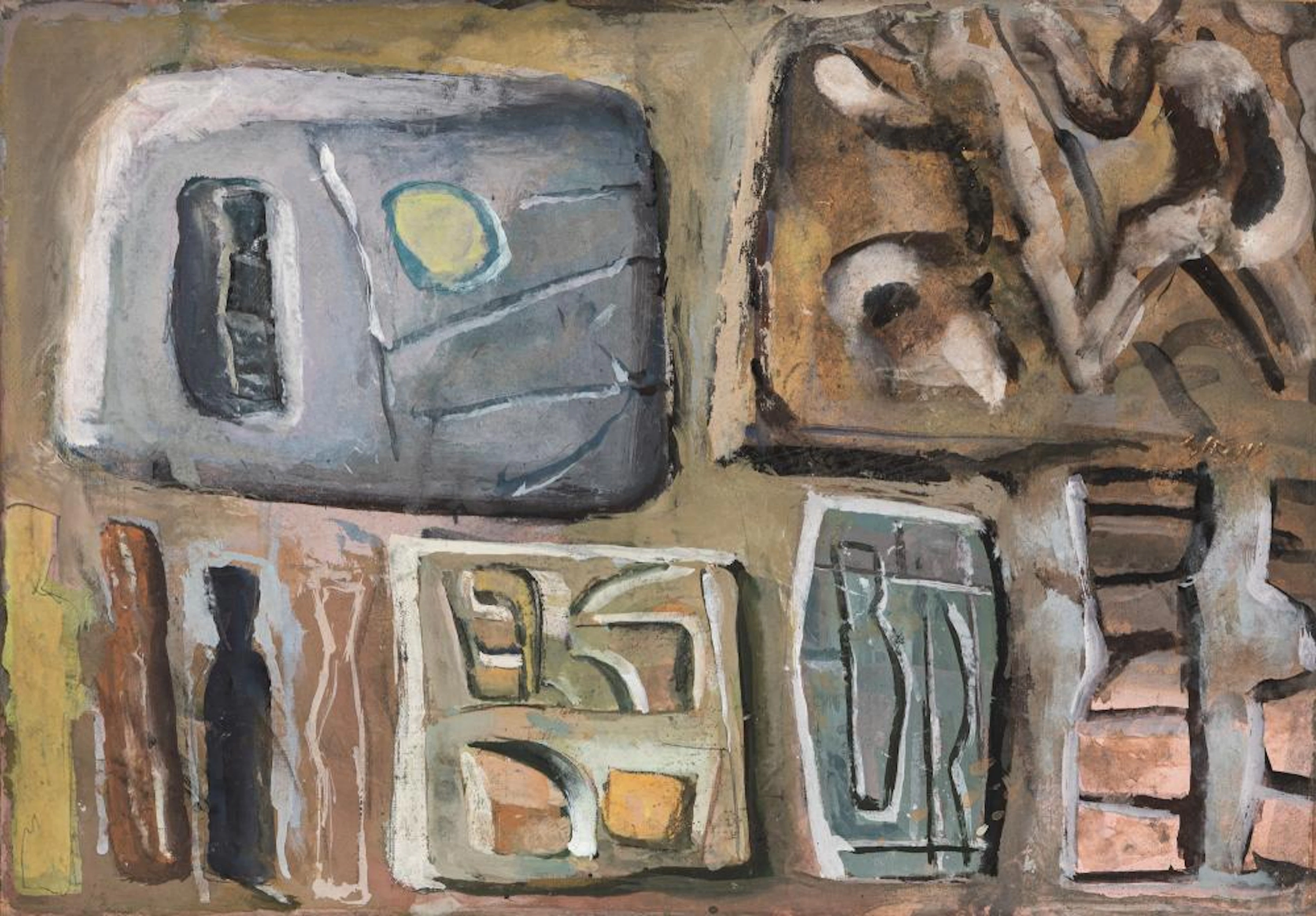 Mario Sironi (Sassari 1885-Milano 1961) - Composizione, 1949 ca.