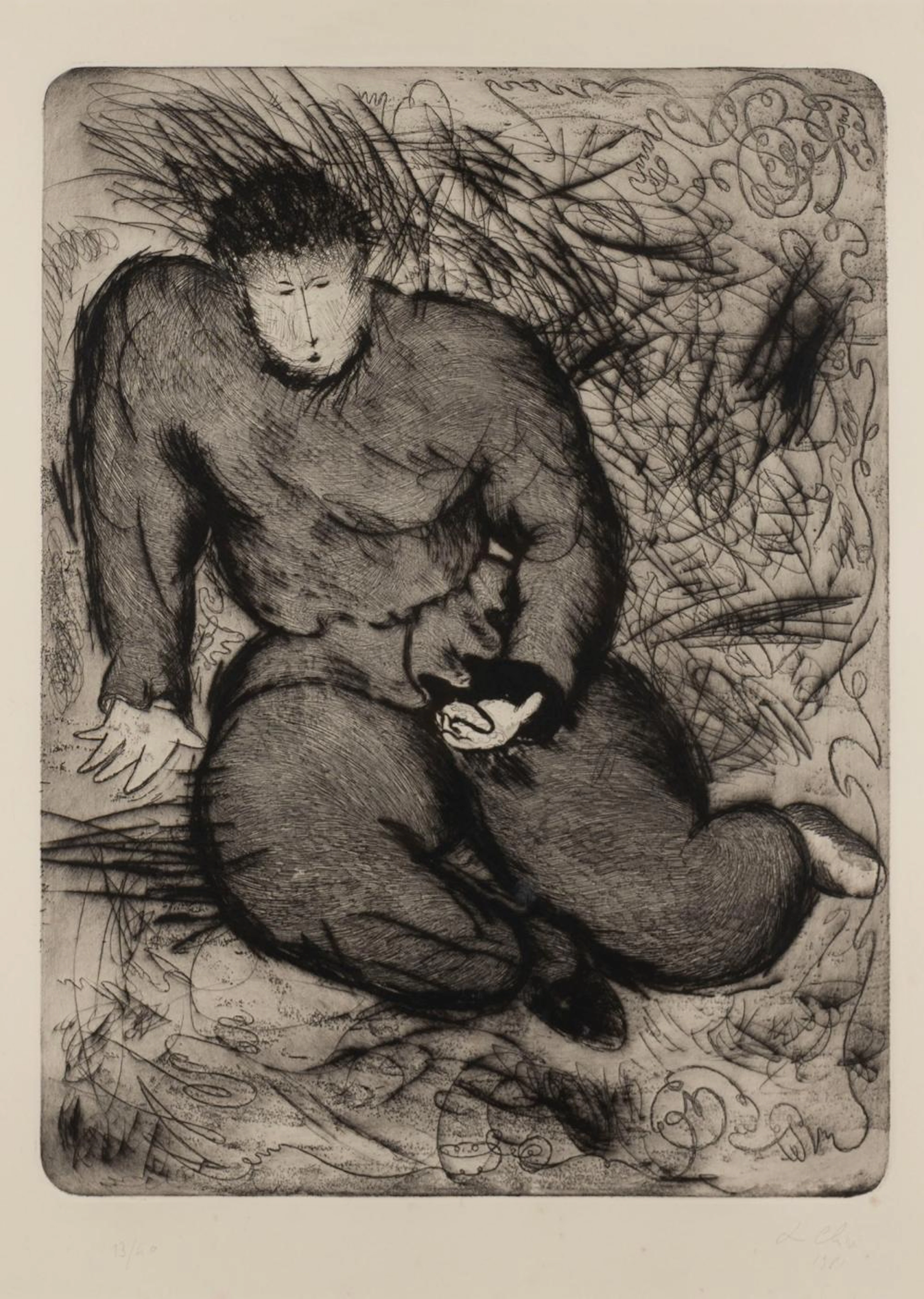 Sandro Chia (Firenze 1946) - Seated man, 1981