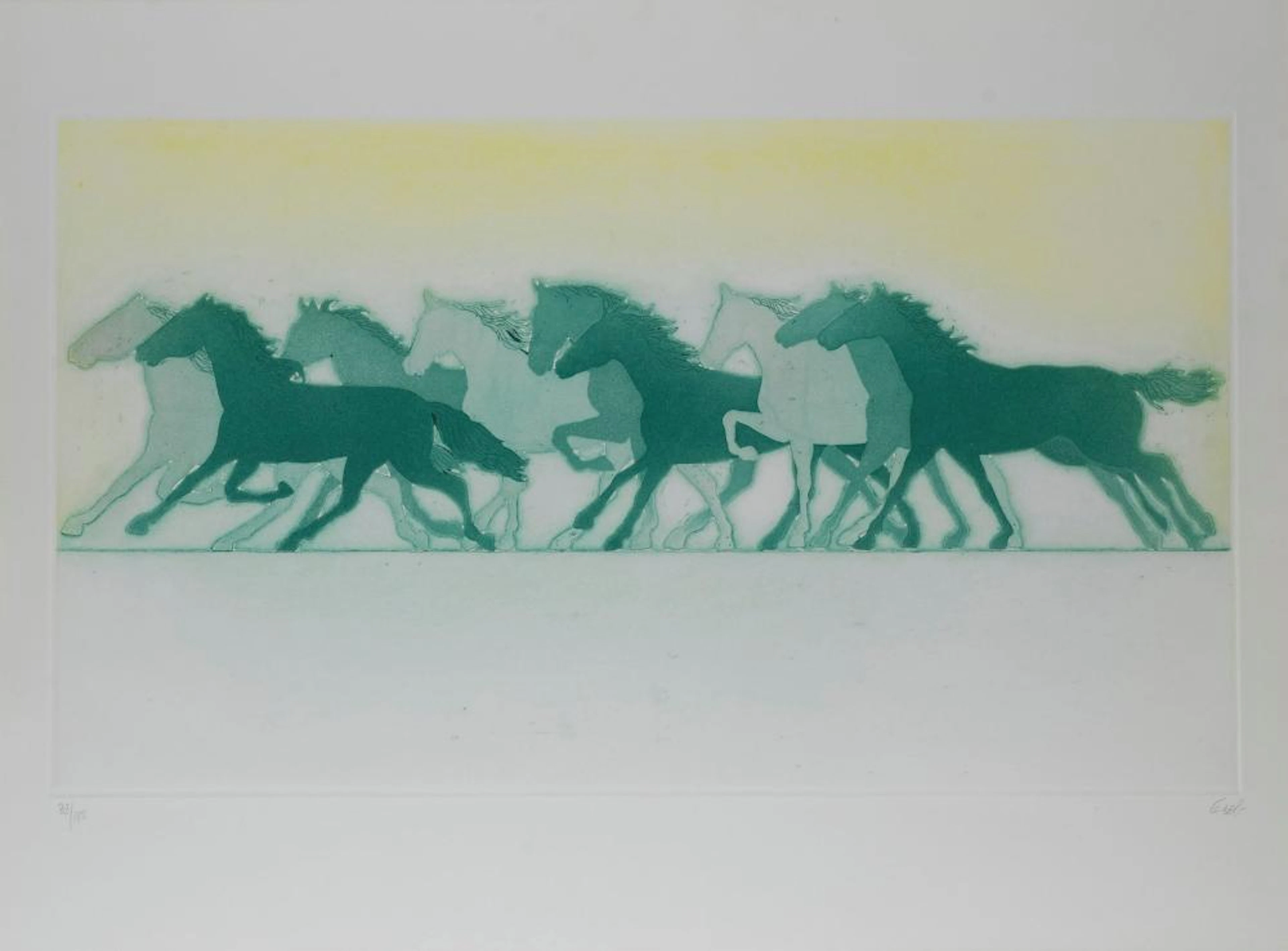 Mario Ceroli (Castel Frentano 1938) - Horses