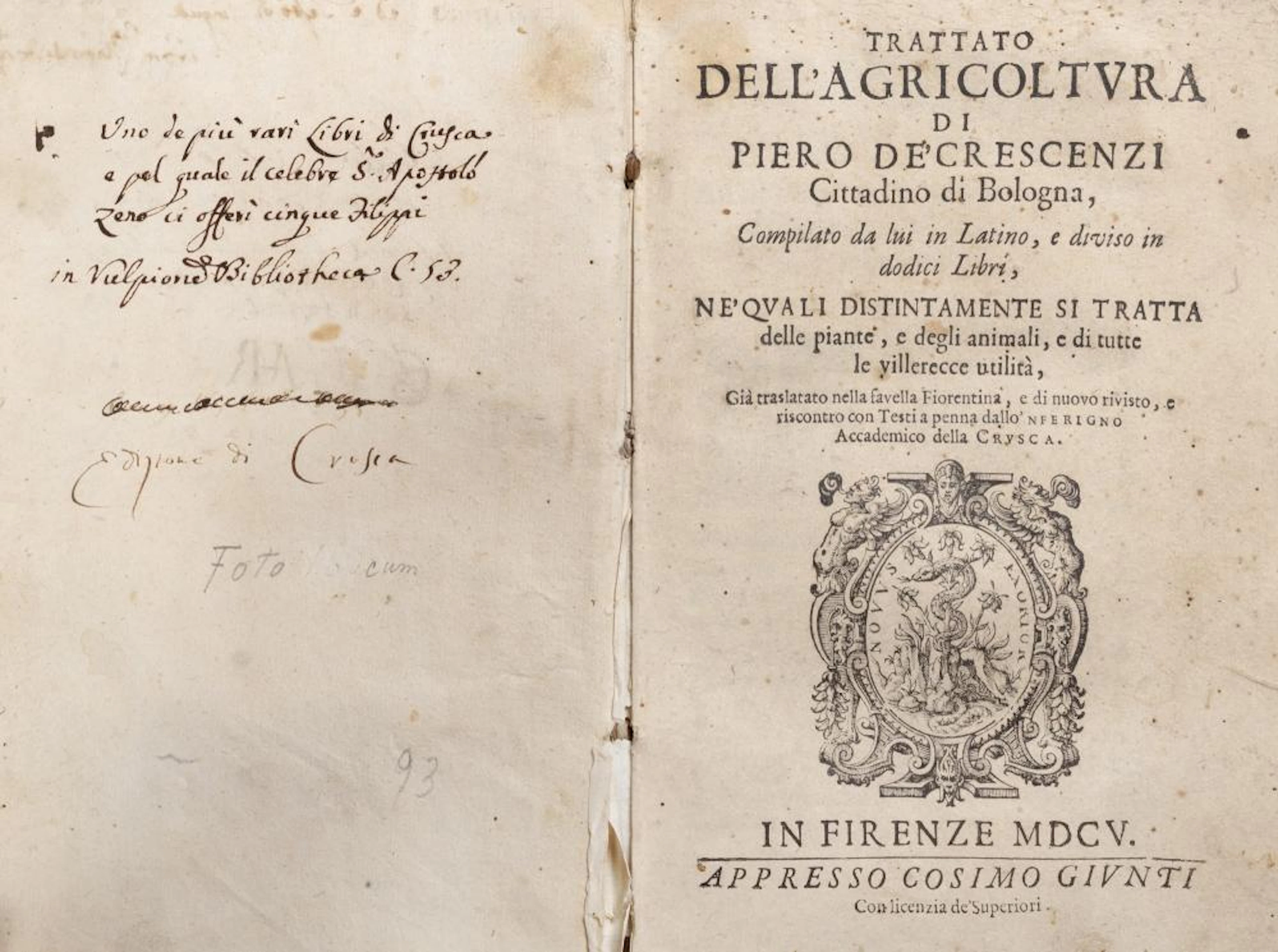 Agronomy - Crescenzi, Piero - Treatise on agriculture by Piero de Crescenzi