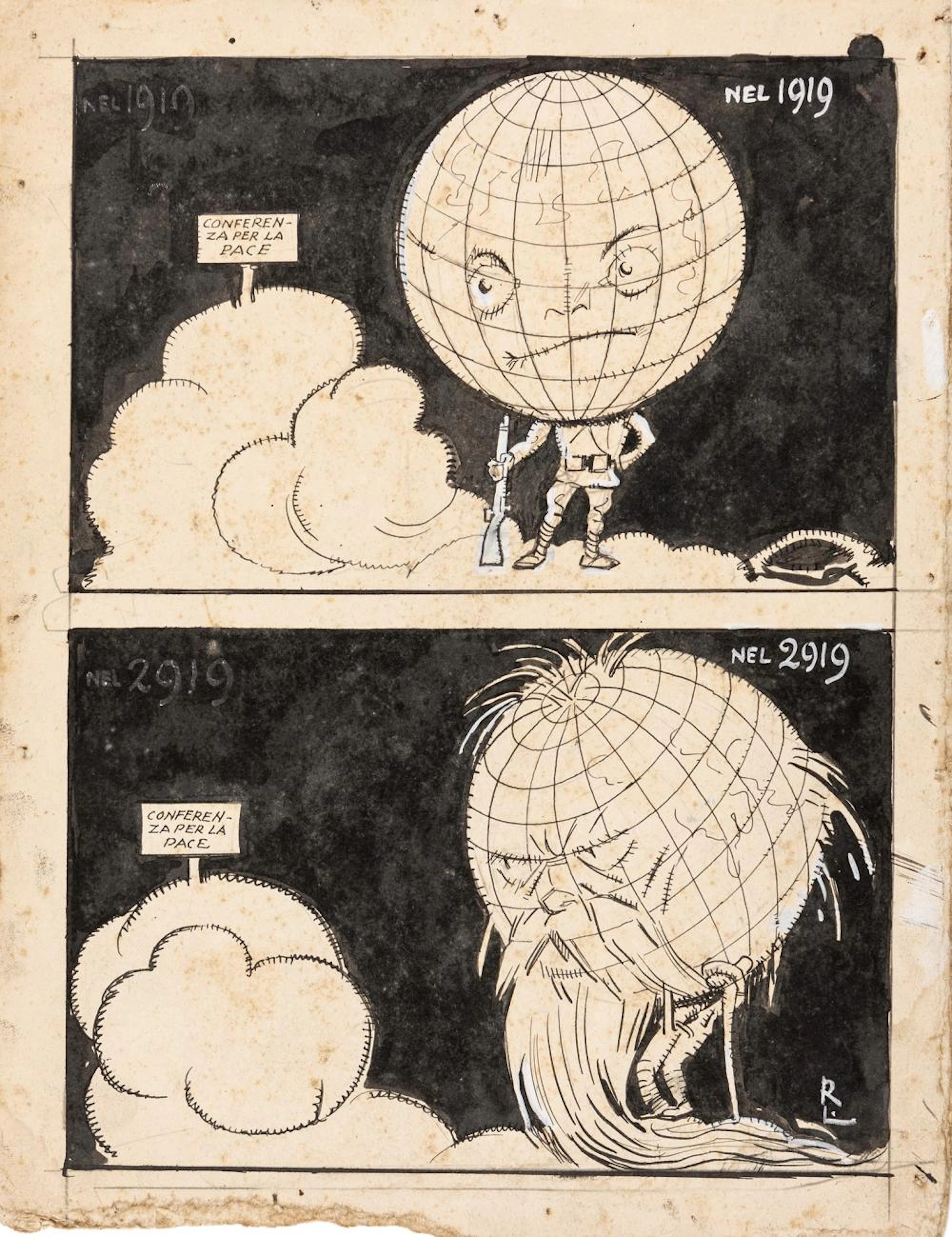 Ratalanga (Gabriele Galantara) - Conferenza per la pace, 1919