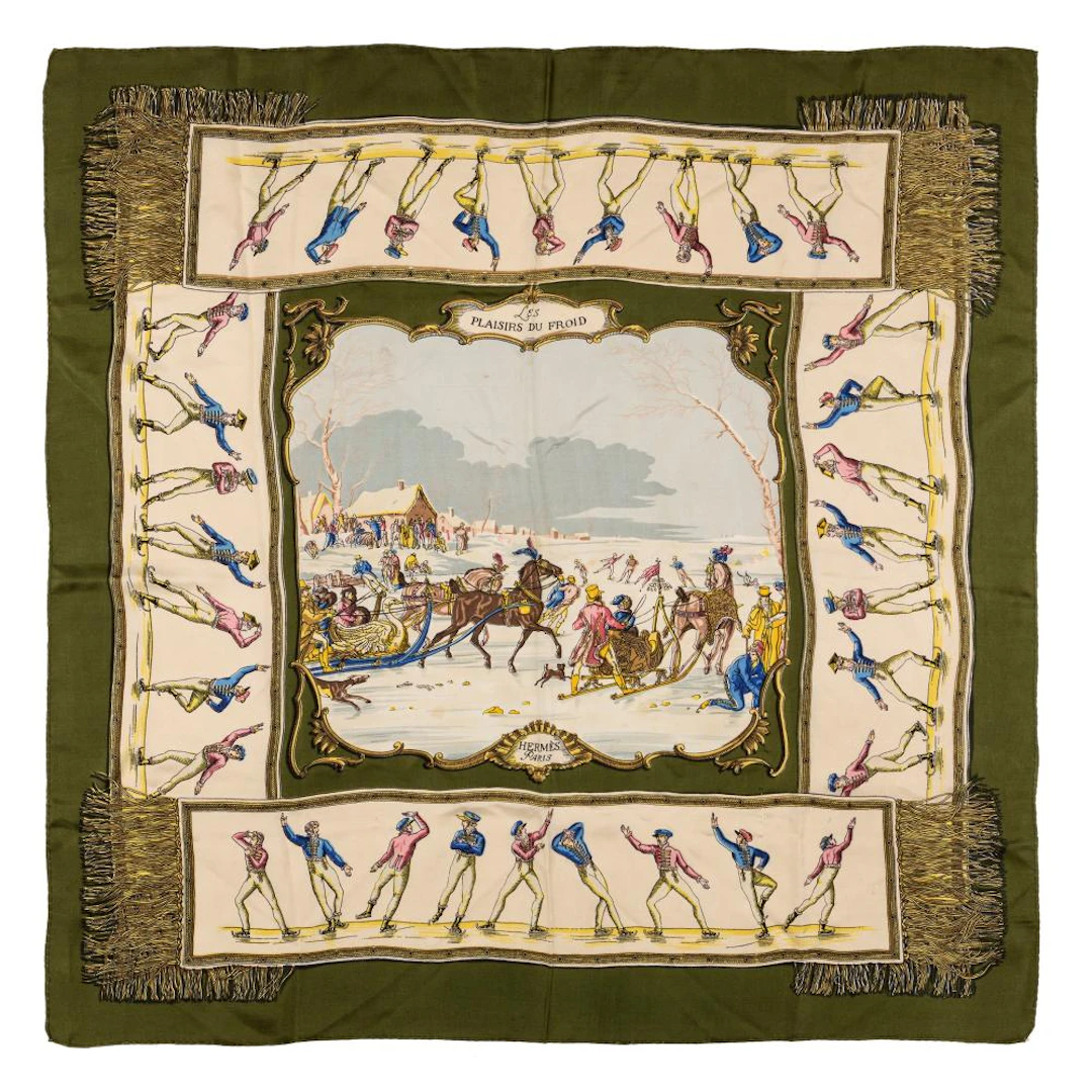 Hermès - Les Plaisirs du frois silk twill scarf