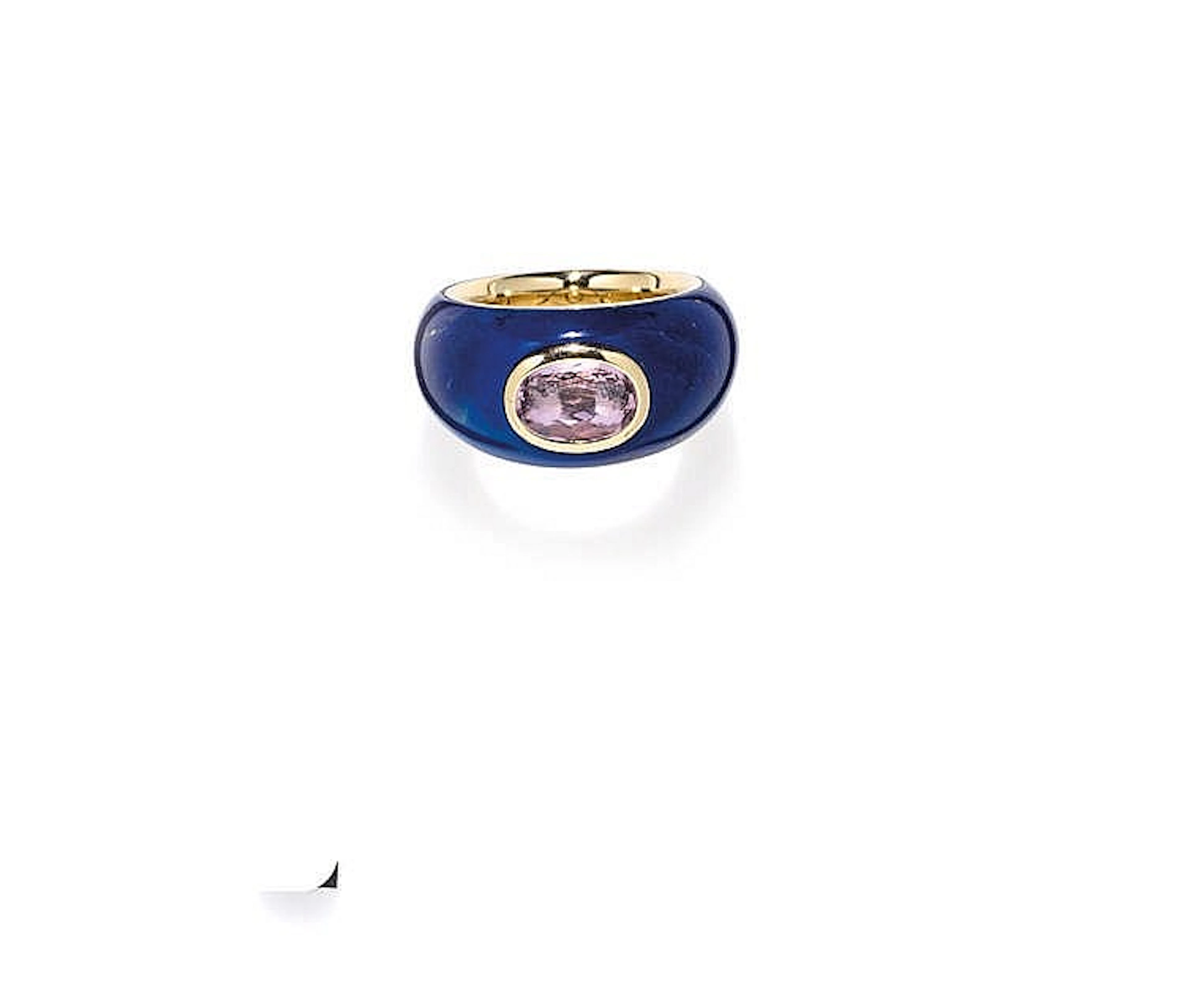 LAPISLAZULI, ROSE TOPAZ AND YELLOW GOLD RING, VHERNIER