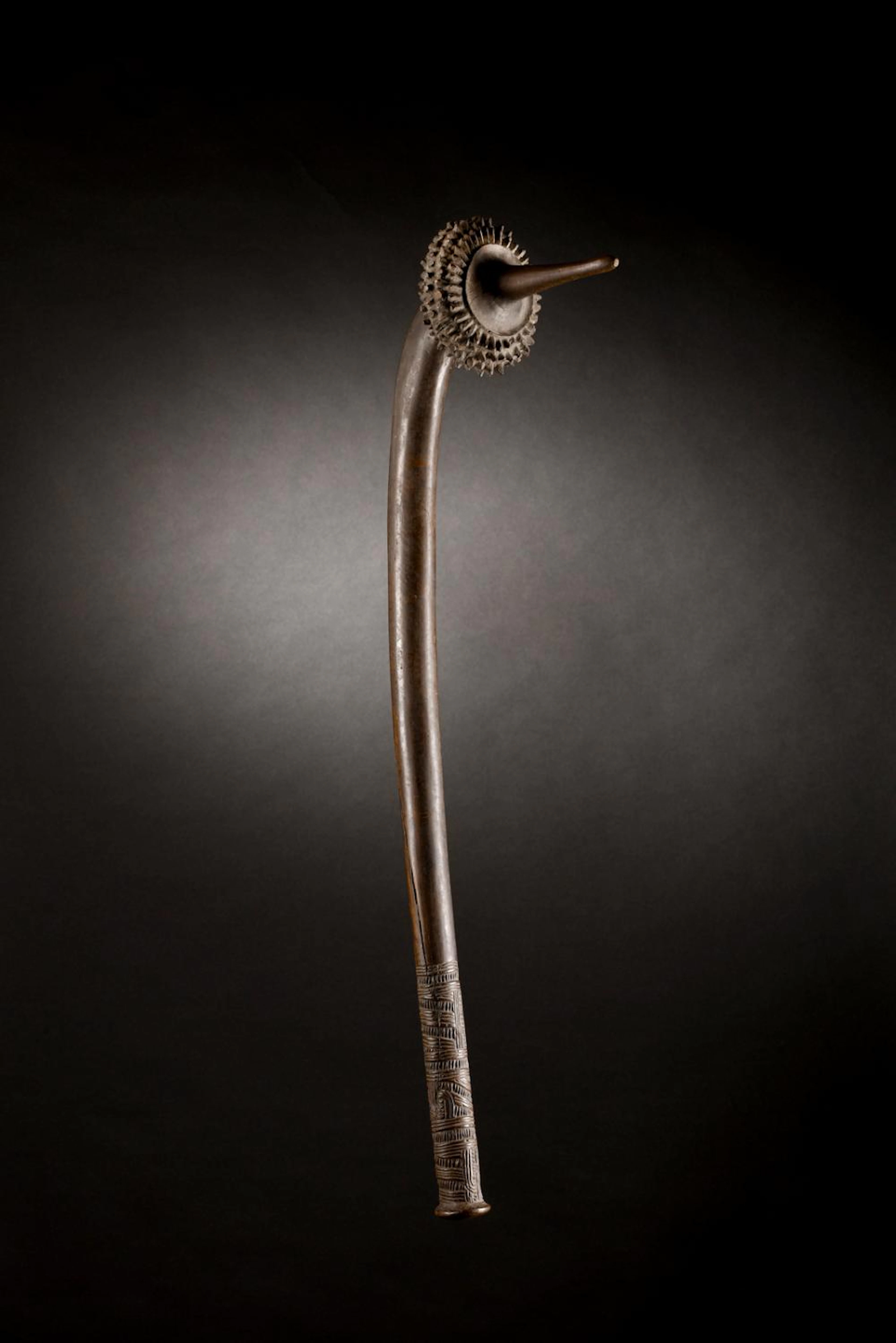 Oceanic art Fiji Islands. Totokia war club. Hardwood and dark patina.