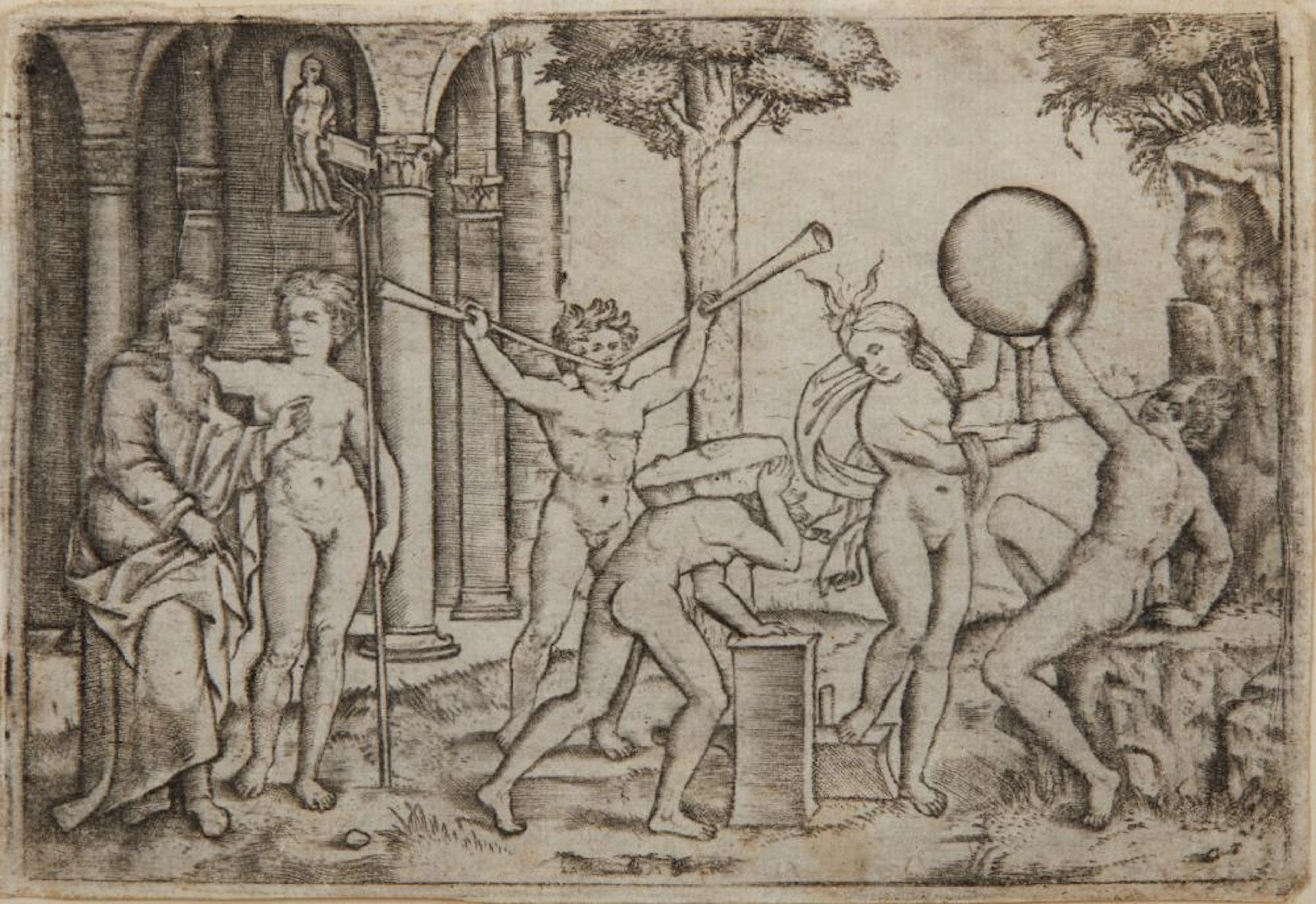 RAIMONDI MARCANTONIO (1480 - 1534 circa) The man with the two trumpets