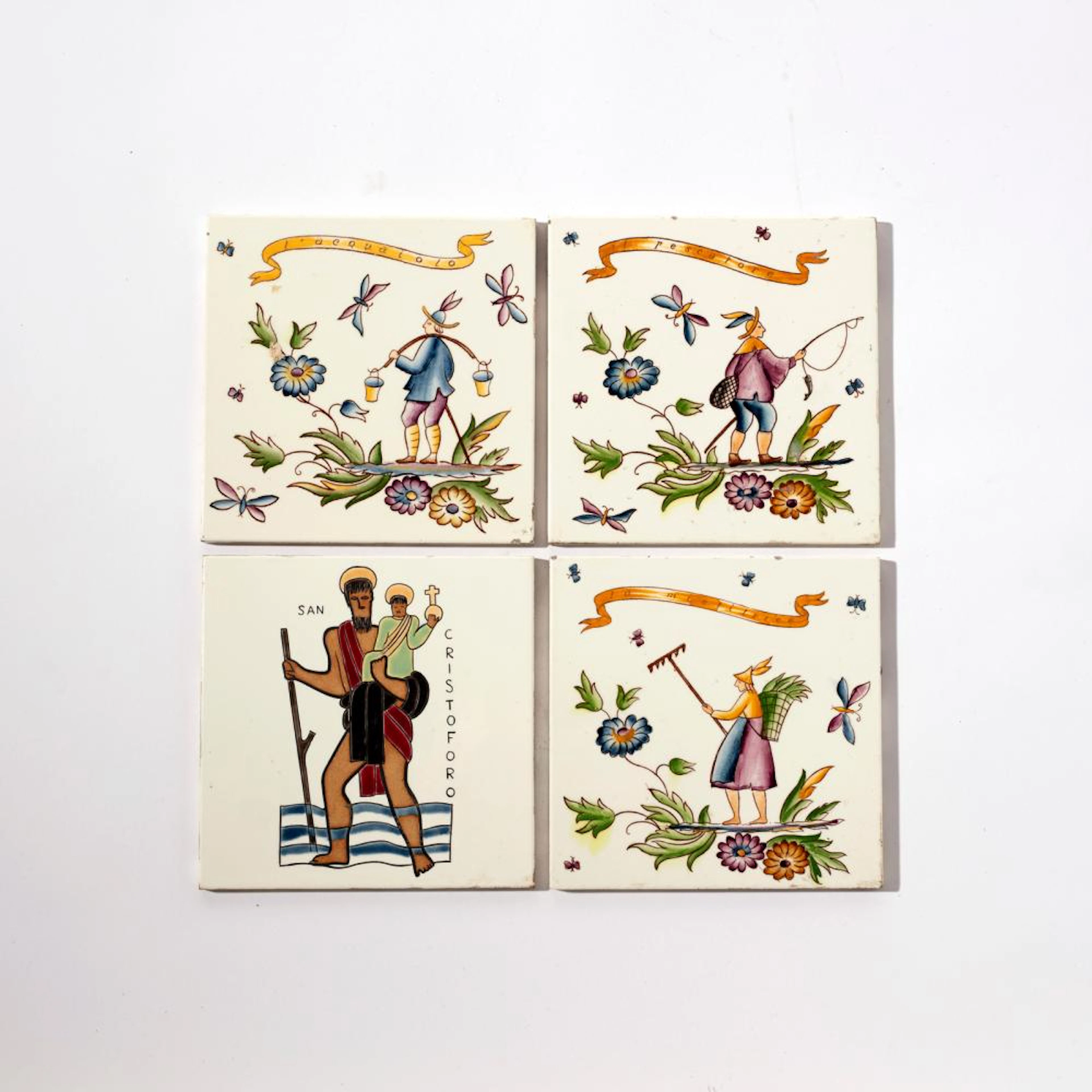 PONTI GIO (1891 - 1979) Three tiles from the Ermione...