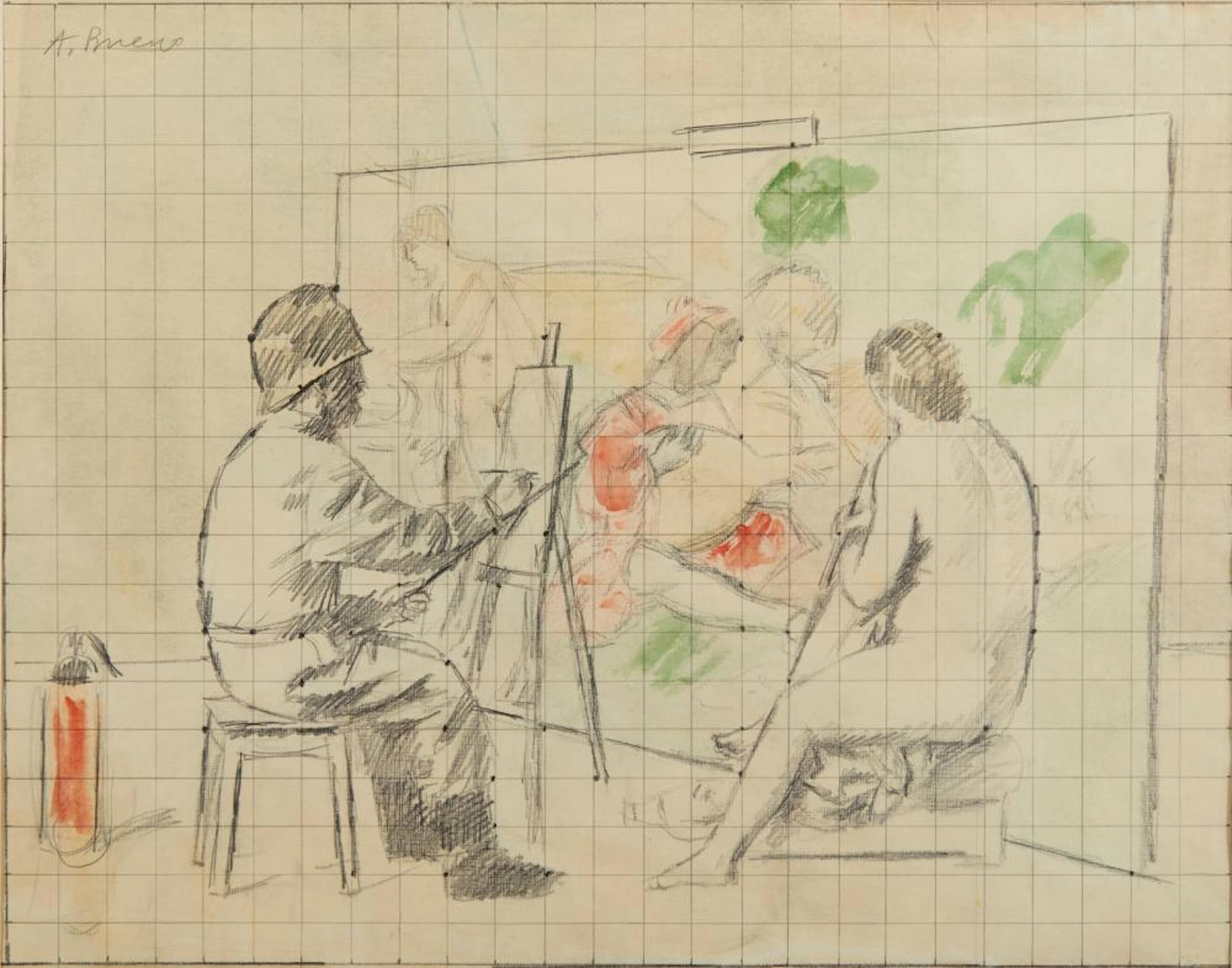 BUENO ANTONIO (1918 - 1985) - Studio per concerto campestre per Giorgione.
