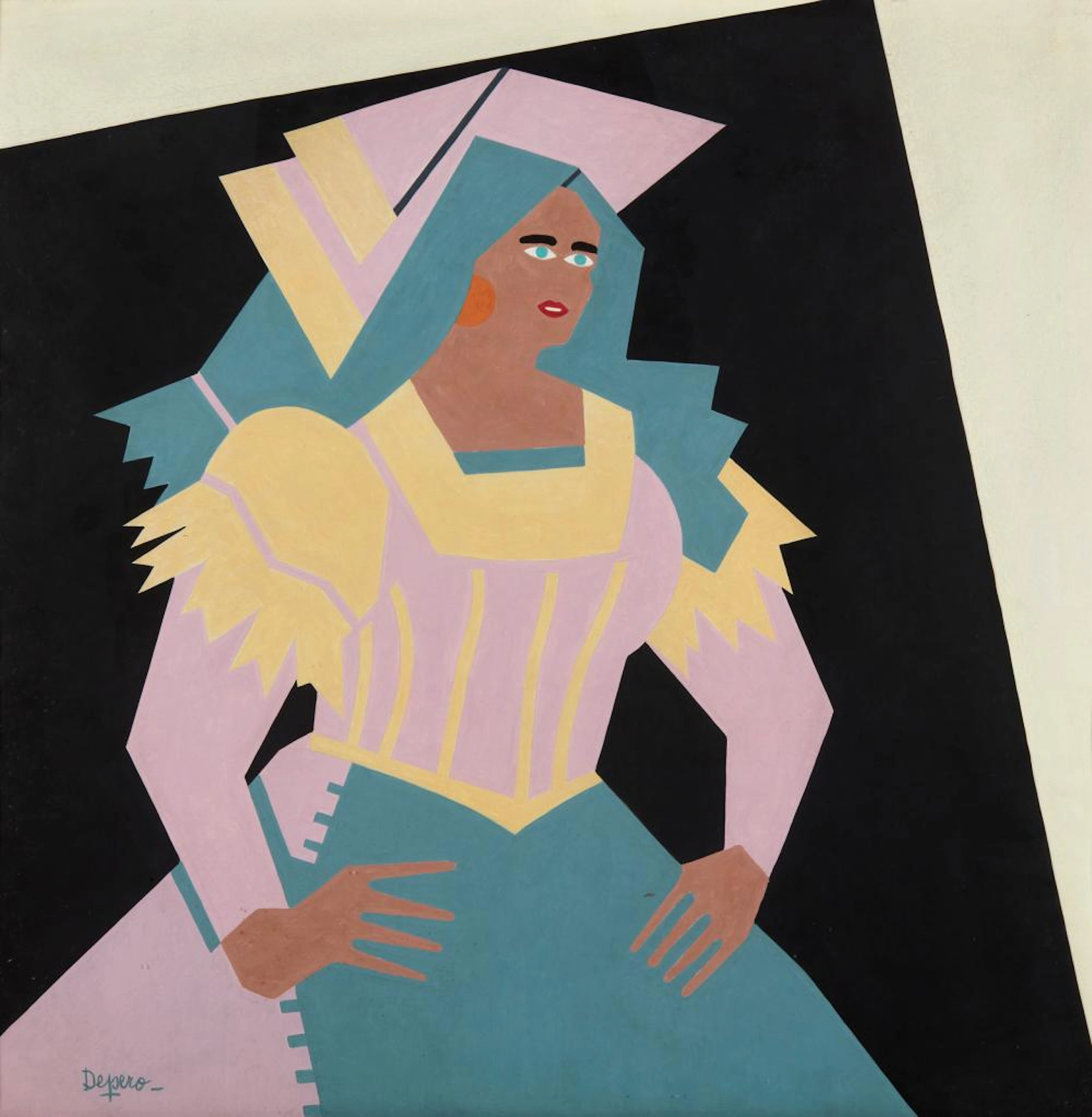 DEPERO FORTUNATO (1892 - 1960) - Popolana in costume.