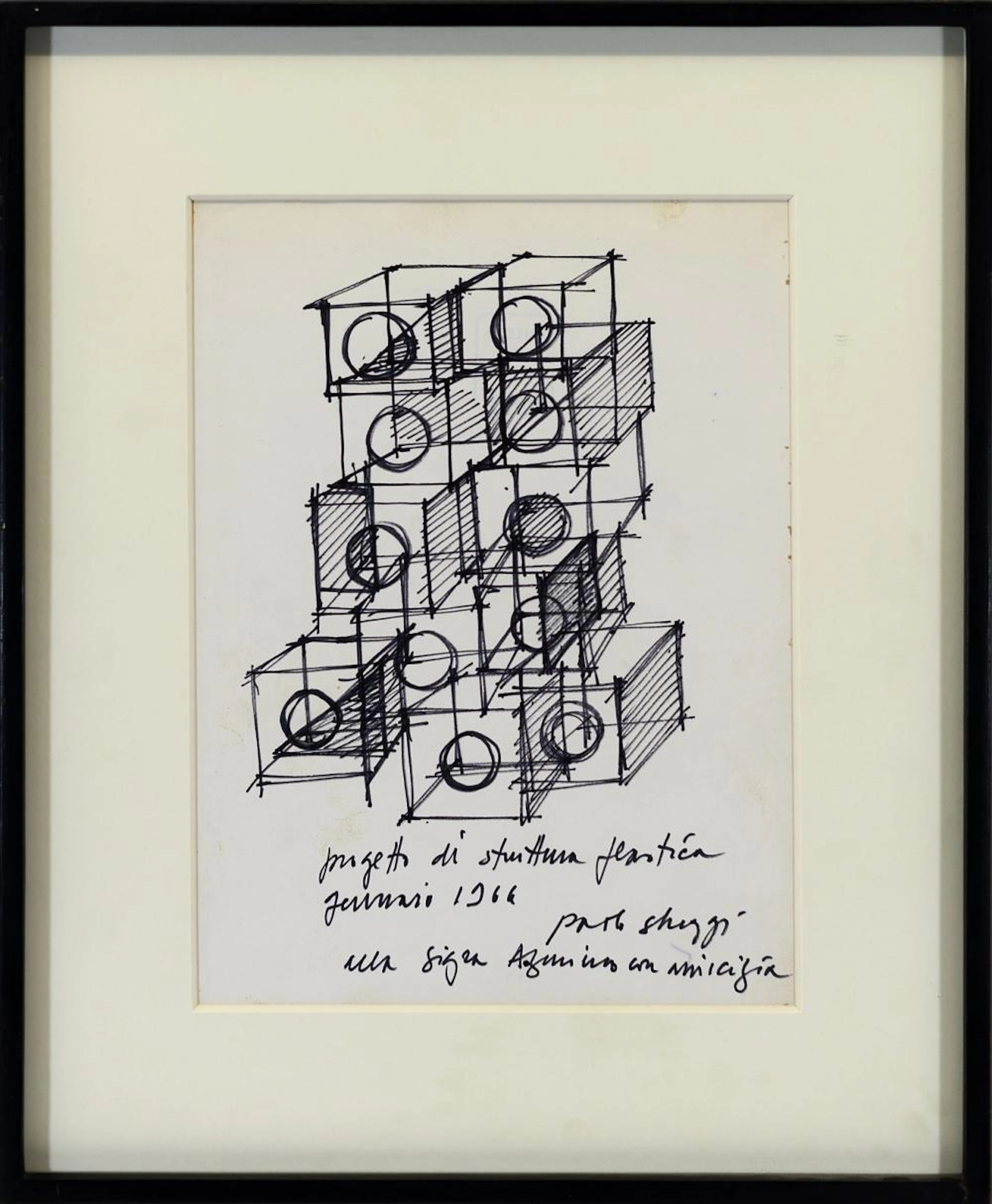 SCHEGGI PAOLO (1940 - 1971) Plastic structure project.