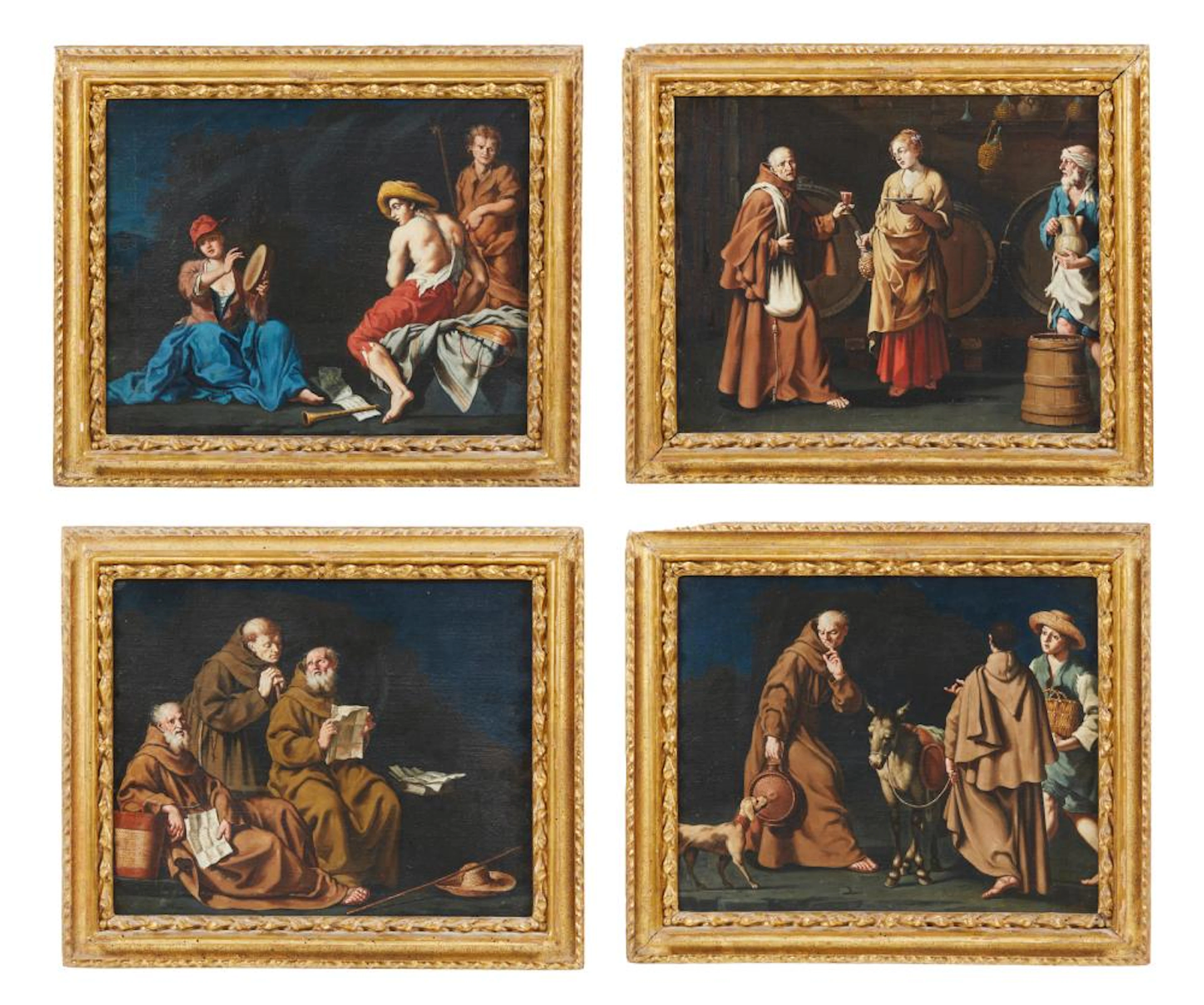 GAMBARINI GIUSEPPE (1680 - 1725) Group of four paintings...
